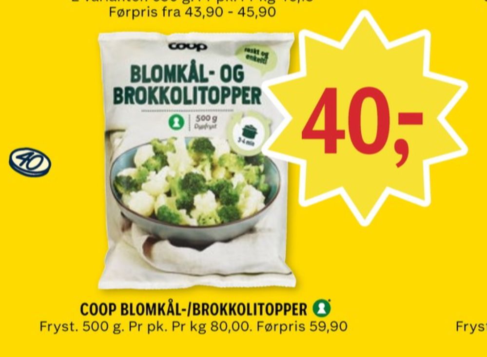 Coop, Blomkål- og Brokkolitopper