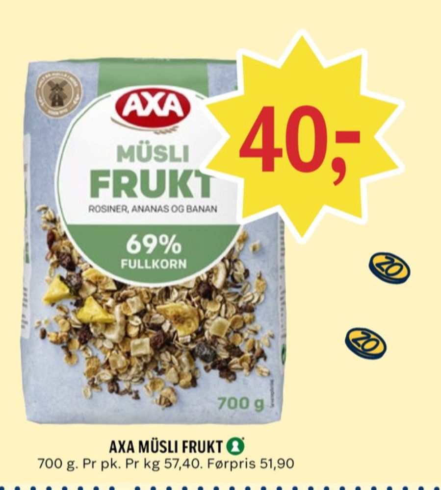 AXA, Fruktmüsli