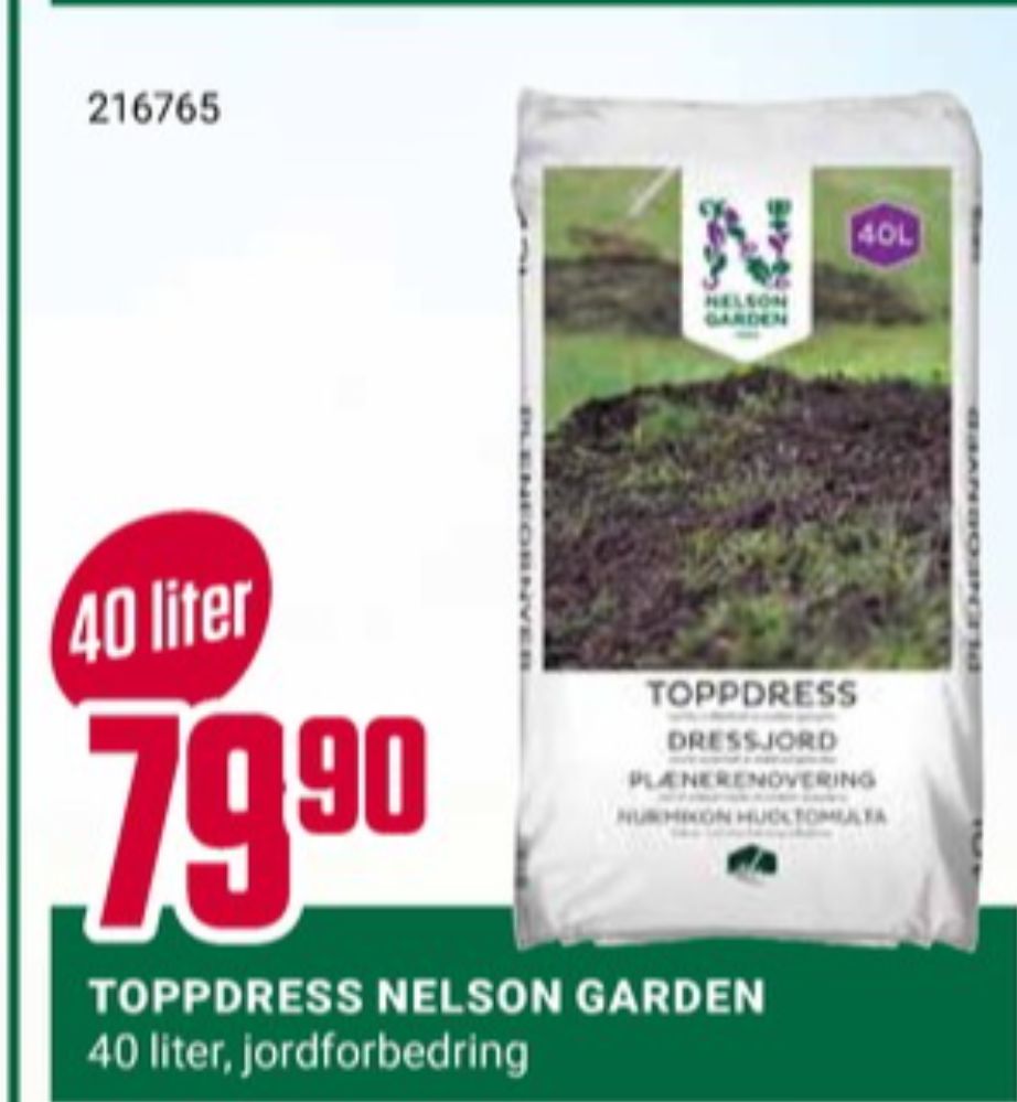 Nelson Garden, Toppdress