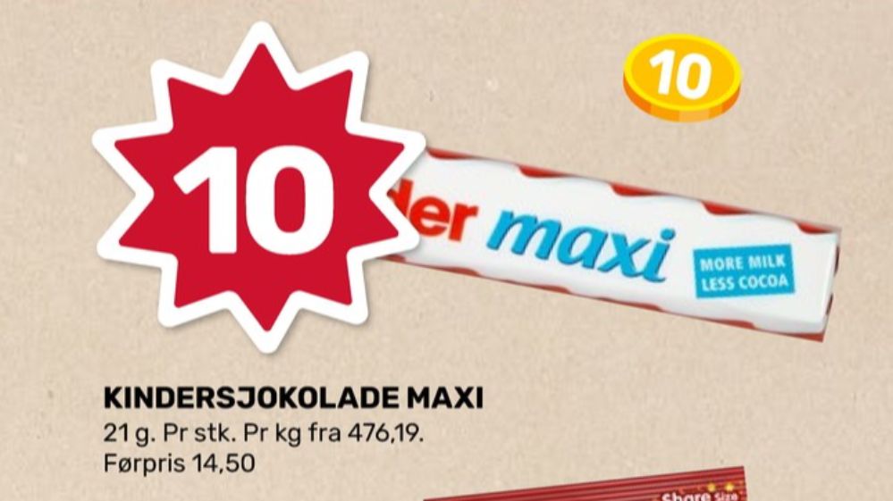 Kinder Maxi, Sjokoladebar