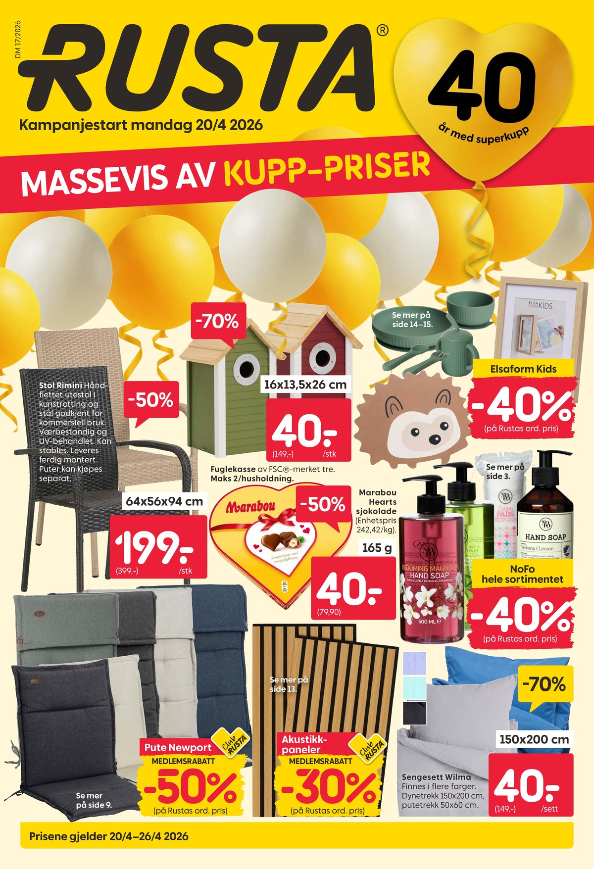 Se Rusta kundeavis for uge 17 på Tilbudsuken.no. Se gode tilbud på mange varer. Les kundeavisen her! Side 1