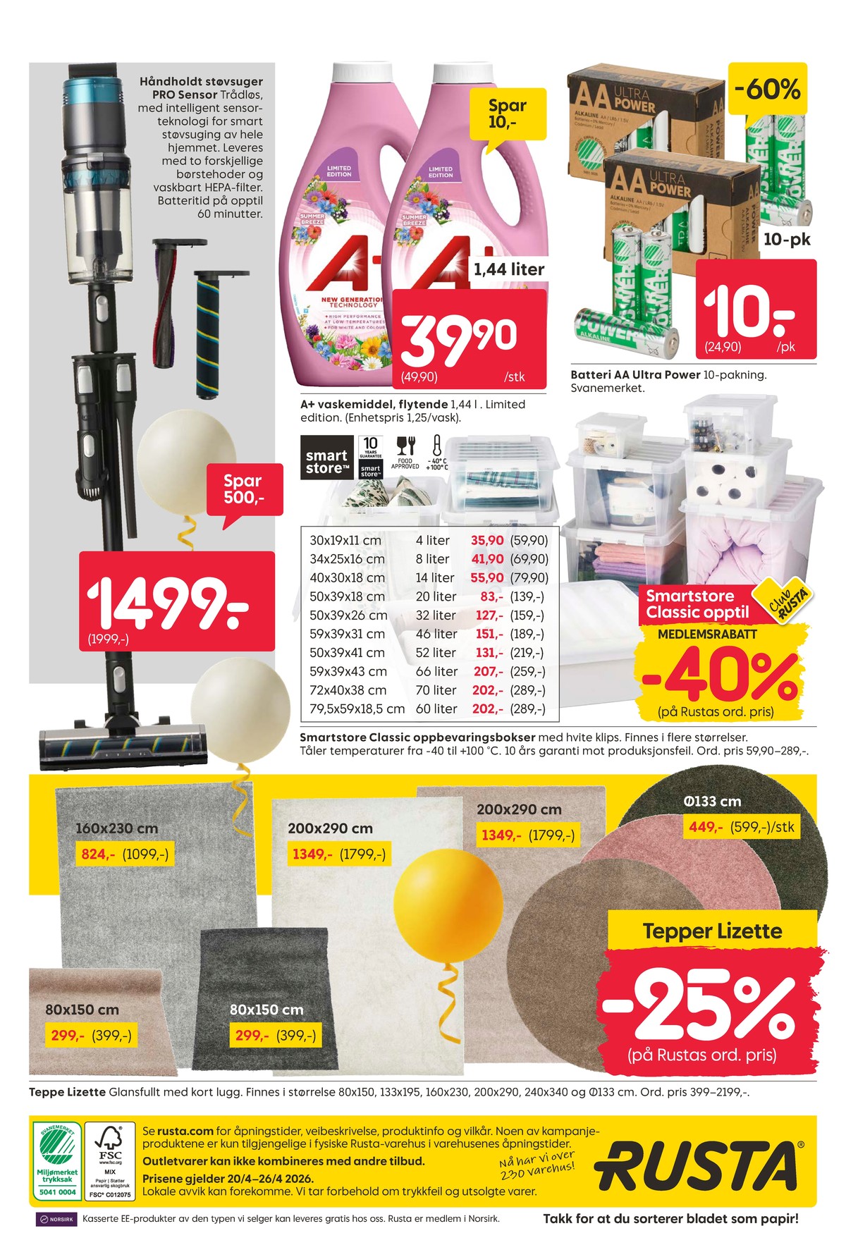 Se Rusta kundeavis for uge 17 på Tilbudsuken.no. Se gode tilbud på mange varer. Les kundeavisen her! Side 20