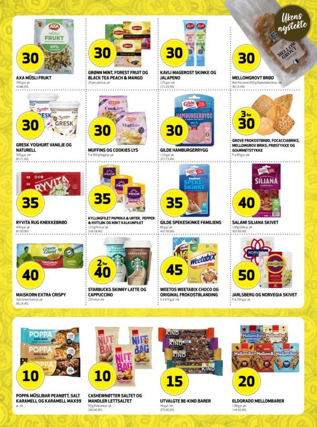 Se Bunnpris kundeavis for uke 17 på Tilbudsuken.no. Se gode tilbud på mange varer, f.eks. fruktmüsli axa eller teposer lipton. Les kundeavisen her! Side 16