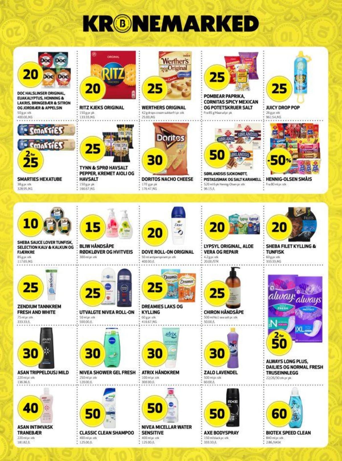 Se Bunnpris kundeavis for uke 17 på Tilbudsuken.no. Se gode tilbud på mange varer, f.eks. halspastiller doc eller sjokoladepastiller smarties. Les kundeavisen her! Side 24