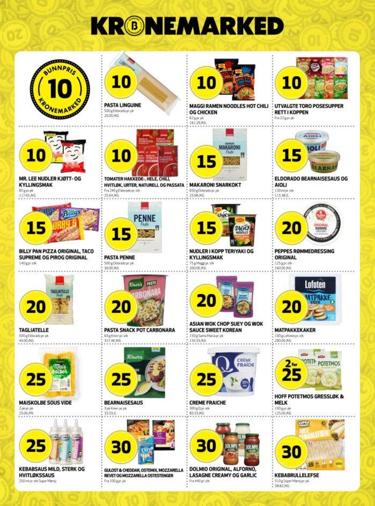 Se Bunnpris kundeavis for uke 17 på Tilbudsuken.no. Se gode tilbud på mange varer, f.eks. linguine pasta eldorado eller ramen noodles hot chili panda expressen. Les kundeavisen her! Side 5