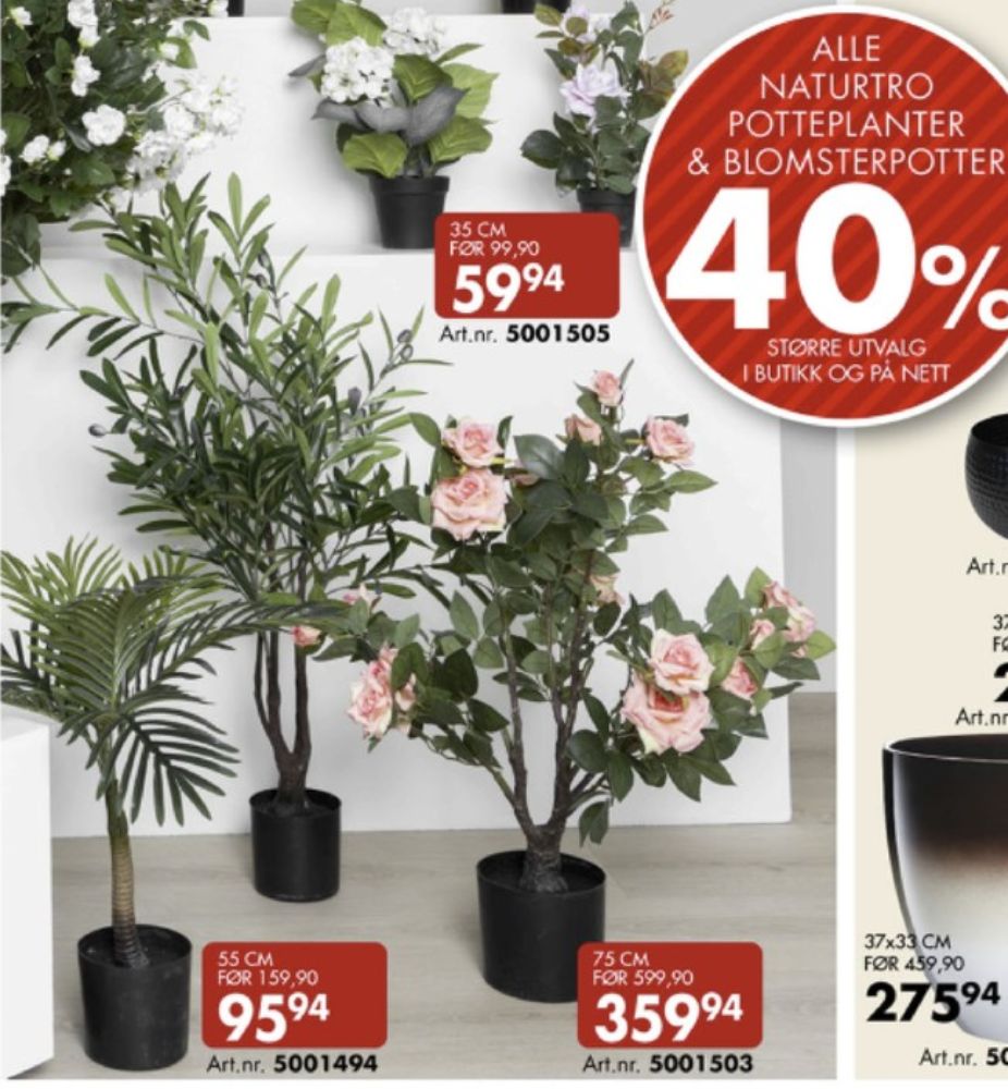 Ukjent, Kunstige planter