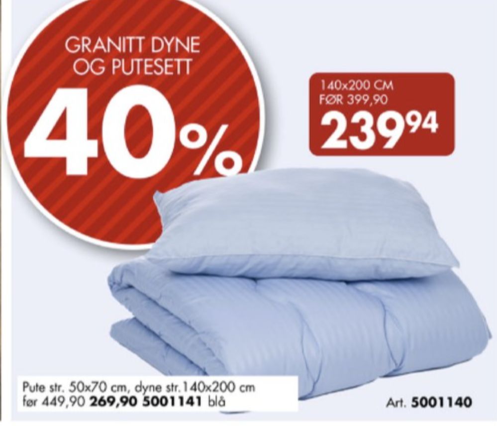 Ukjent, Dyne och hodepute-sett