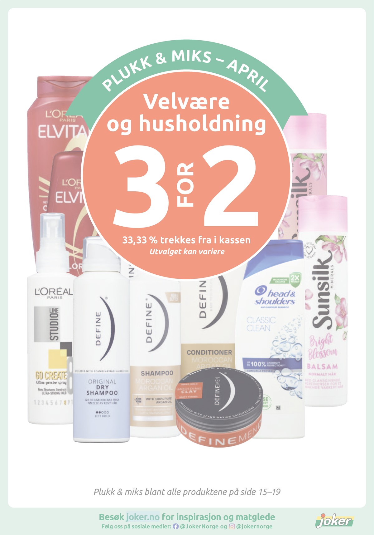 Se Joker kundeavis for uke 17 på Tilbudsuken.no. Se gode tilbud på mange varer, f.eks. tørrshampoo define eller shampoo define. Les kundeavisen her! Side 16