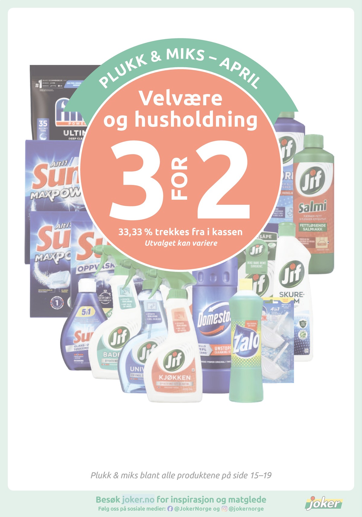 Se Joker kundeavis for uke 17 på Tilbudsuken.no. Se gode tilbud på mange varer, f.eks. rengjøringsmiddel jif eller wc rens domestos. Les kundeavisen her! Side 18