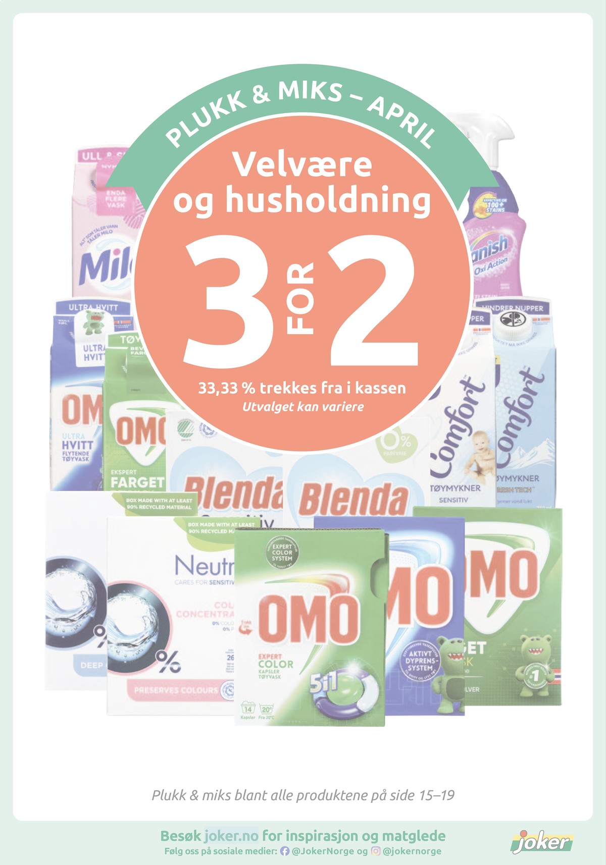 Se Joker kundeavis for uke 17 på Tilbudsuken.no. Se gode tilbud på mange varer, f.eks. tøymykner comfort eller vaskepulver omo. Les kundeavisen her! Side 19