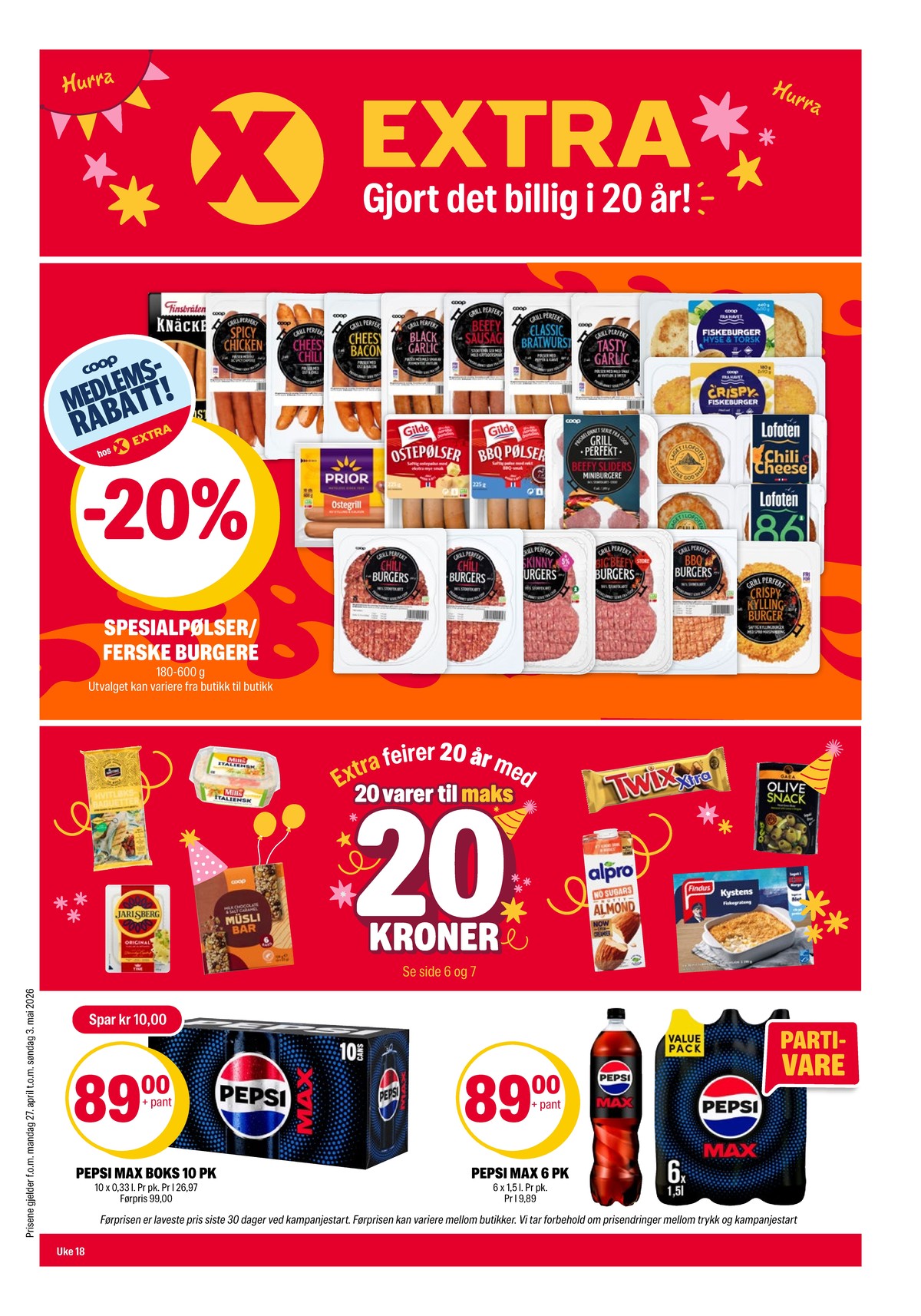 Se Coop Extra kundeavis for uge 18 på Tilbudsuken.no. Se gode tilbud på mange varer. Les kundeavisen her! Side 1