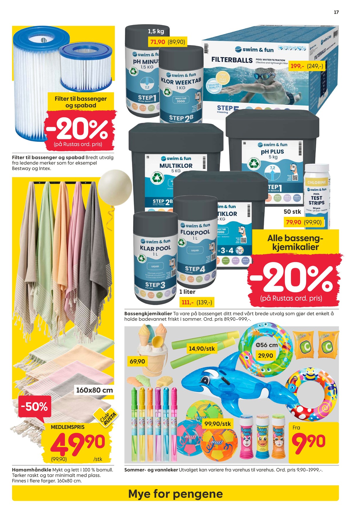 Se Rusta kundeavis for uke 18 på Tilbudsuken.no. Se gode tilbud på mange varer, f.eks. håndkle ukjent eller bassengtilbehør bestway. Les kundeavisen her! Side 17