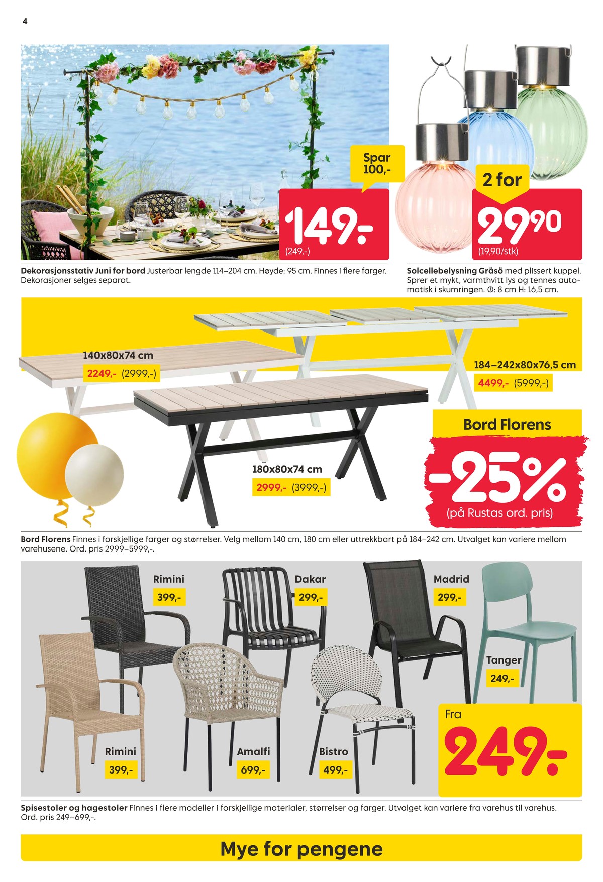 Se Rusta kundeavis for uke 18 på Tilbudsuken.no. Se gode tilbud på mange varer, f.eks. dekorasjonsstativ ukjent eller solcellelampe ukjent. Les kundeavisen her! Side 4