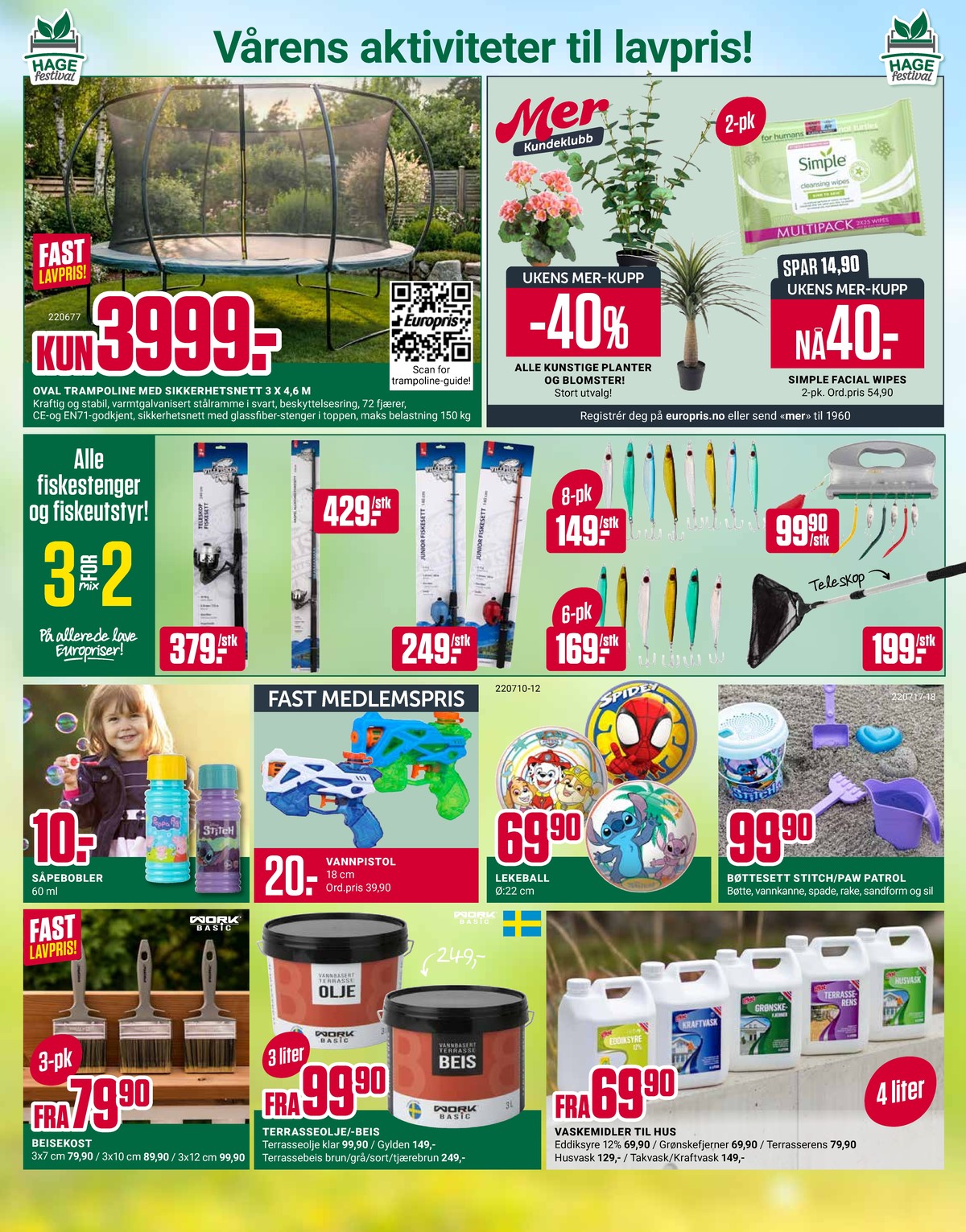 Se Europris kundeavis for uke 18 på Tilbudsuken.no. Se gode tilbud på mange varer, f.eks. såpebobler ukjent eller trampoline ukjent. Les kundeavisen her! Side 12