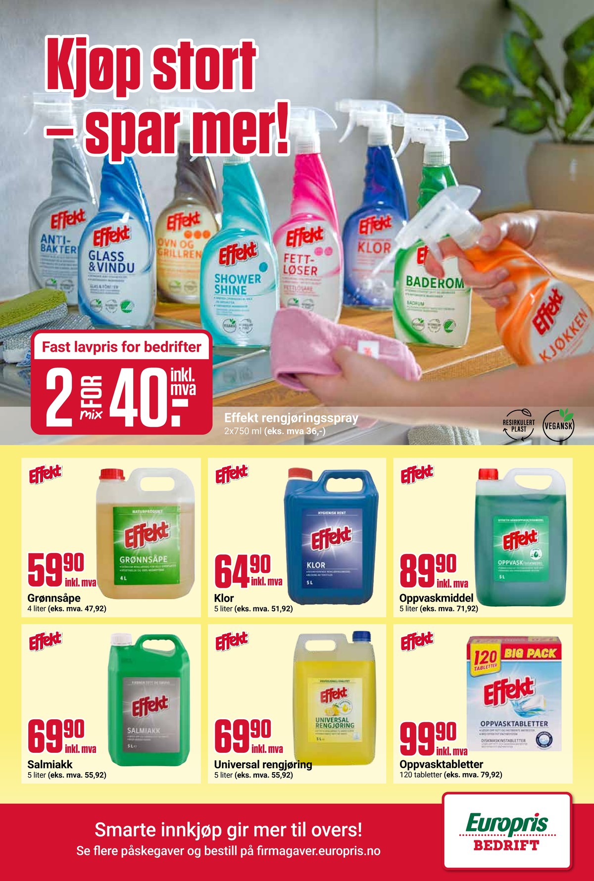 Se Europris kundeavis for uke 18 på Tilbudsuken.no. Se gode tilbud på mange varer, f.eks. rengjøringsmiddel effekt eller klorin effekt. Les kundeavisen her! Side 13