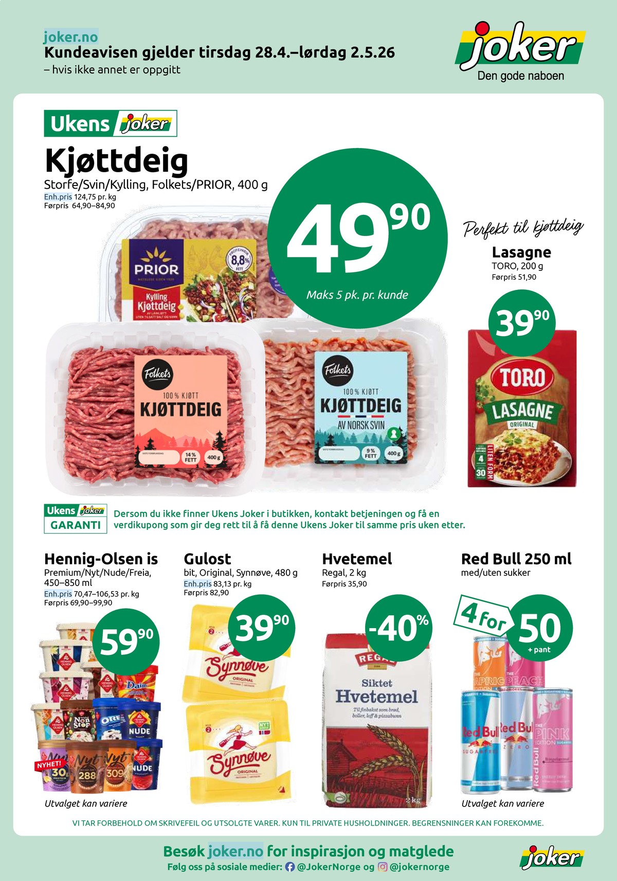 Se Joker kundeavis for uge 18 på Tilbudsuken.no. Se gode tilbud på mange varer. Les kundeavisen her! Side 1