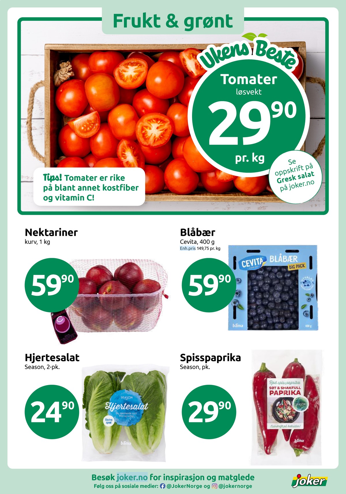 Se Joker kundeavis for uge 18 på Tilbudsuken.no. Se gode tilbud på mange varer. Les kundeavisen her! Side 3