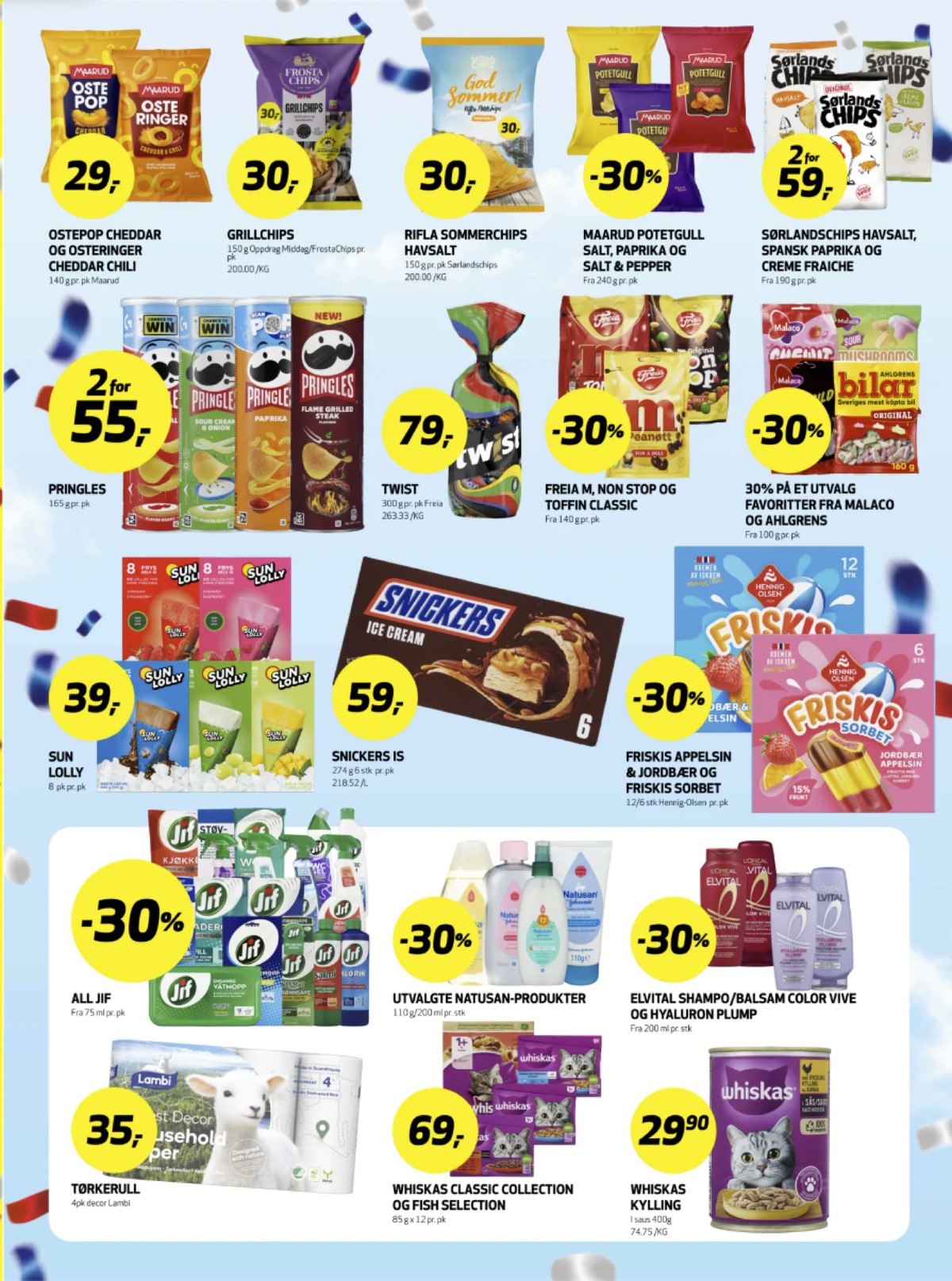 Se Bunnpris kundeavis for uke 18 på Tilbudsuken.no. Se gode tilbud på mange varer, f.eks. ostepop cheddar maarud eller paprika chips pringles. Les kundeavisen her! Side 25