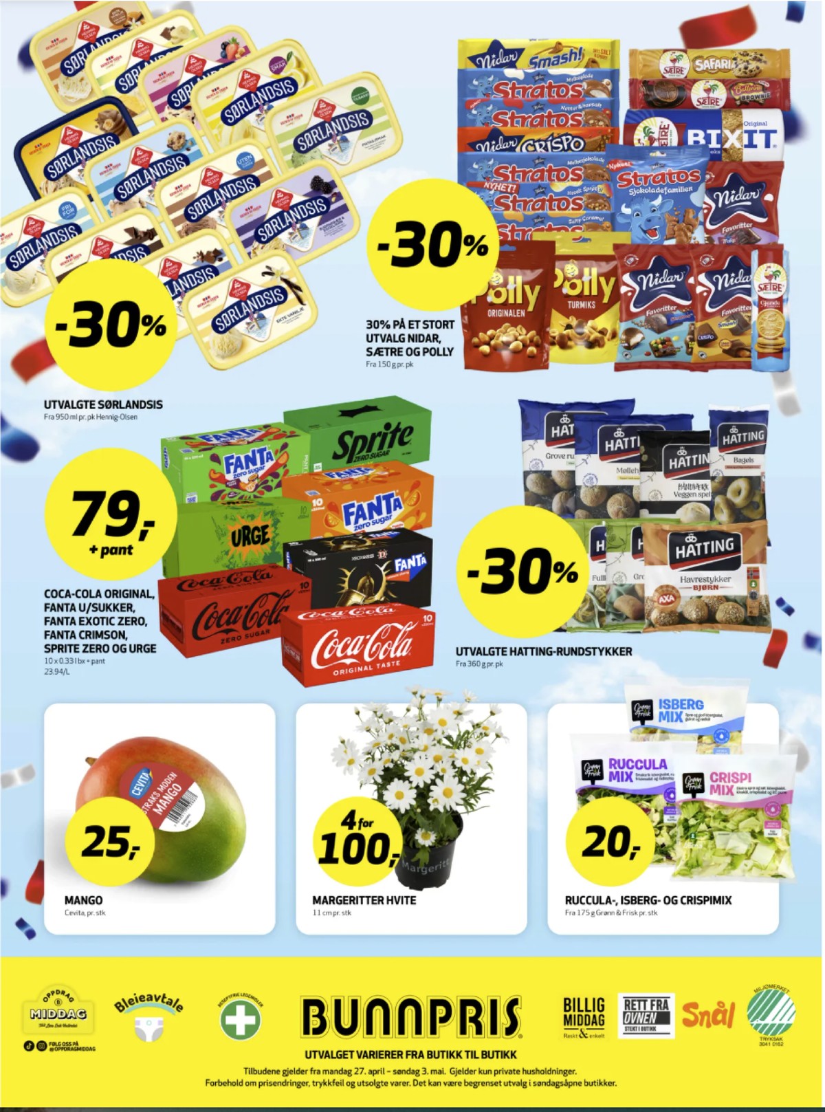 Se Bunnpris kundeavis for uke 18 på Tilbudsuken.no. Se gode tilbud på mange varer, f.eks. fanta exotic zero 10 pk. fanta eller sprite zero 10 pk. sprite. Les kundeavisen her! Side 33