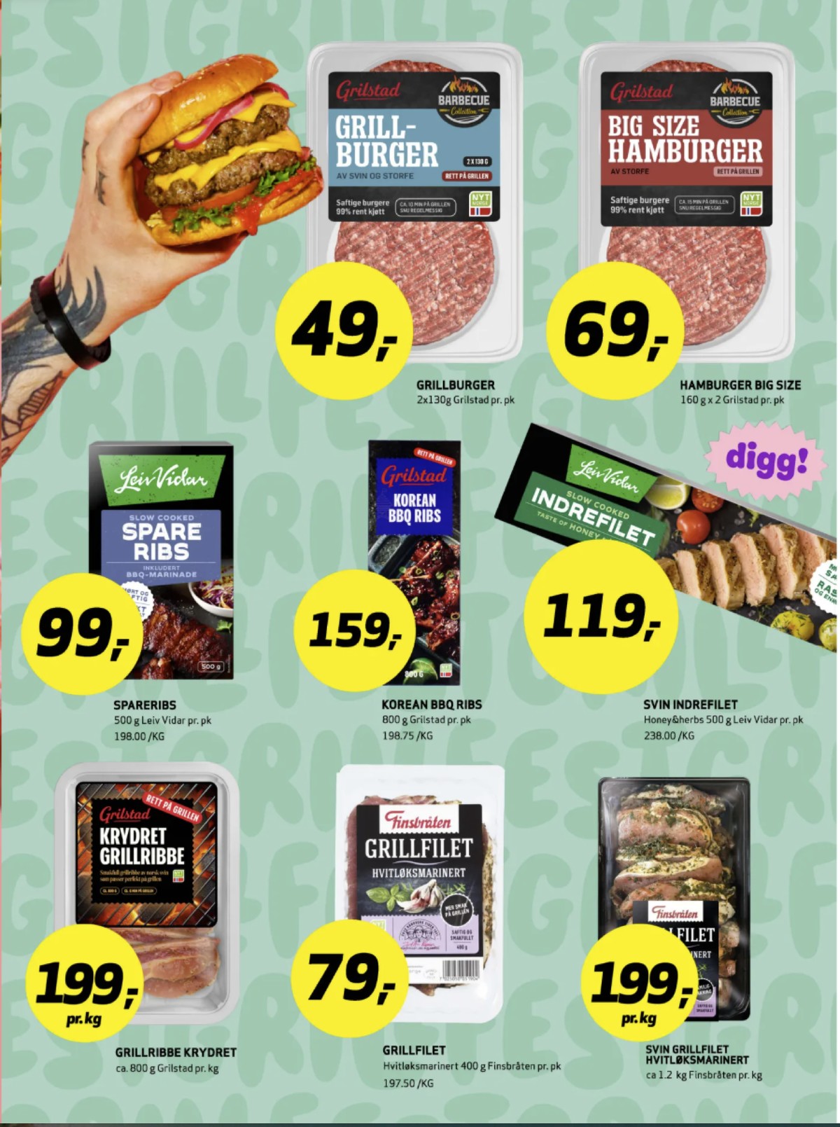 Se Bunnpris kundeavis for uke 18 på Tilbudsuken.no. Se gode tilbud på mange varer, f.eks. hakkebiff grilstad eller hamburger grilstad. Les kundeavisen her! Side 5