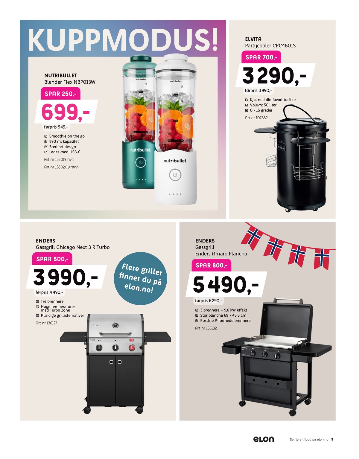 Se Elon kundeavis for uge 19 på Tilbudsuken.no. Se gode tilbud på mange varer. Les kundeavisen her! Side 5