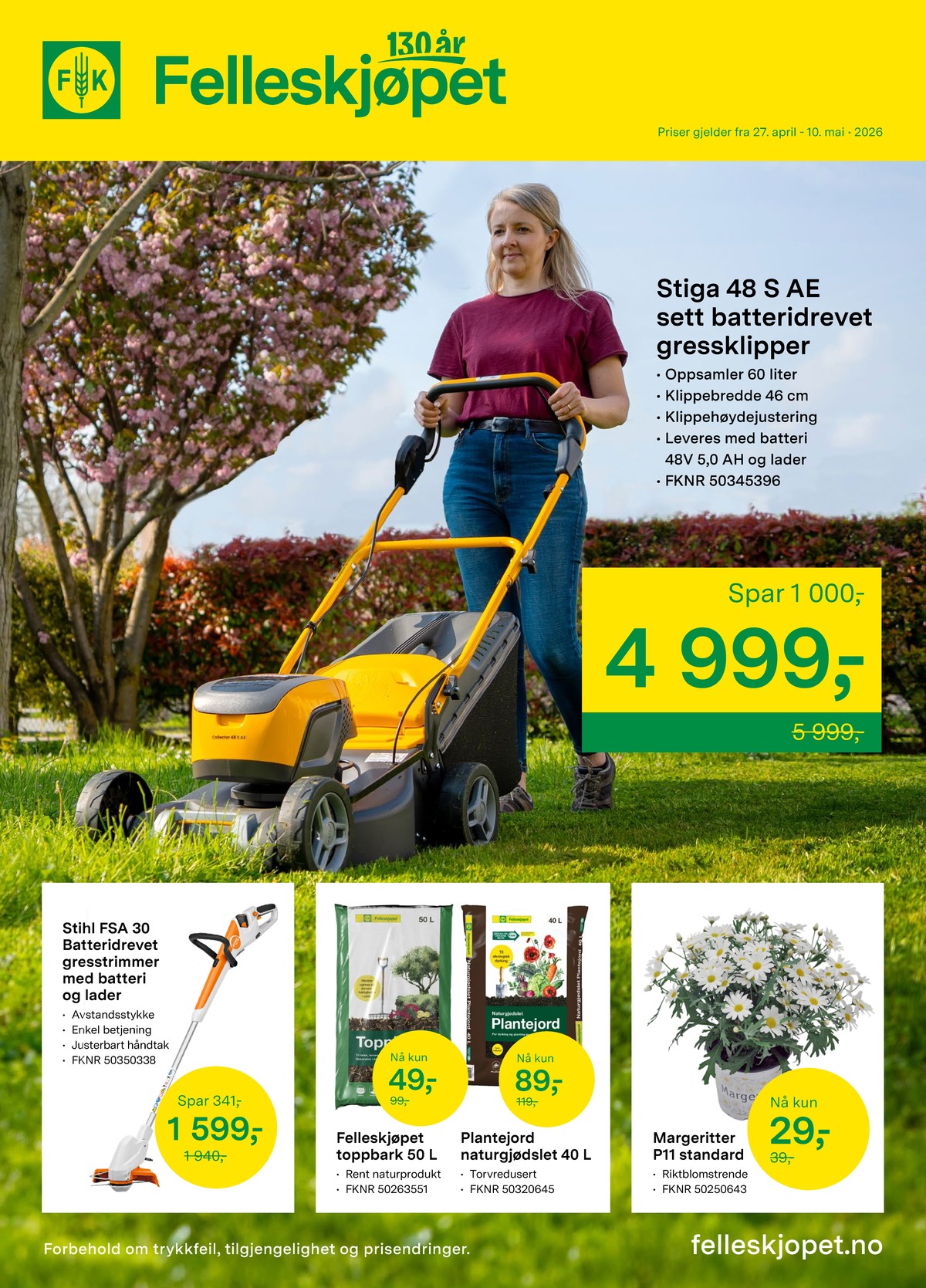 Se Felleskjøpet kundeavis for uge 19 på Tilbudsuken.no. Se gode tilbud på mange varer. Les kundeavisen her! Side 1