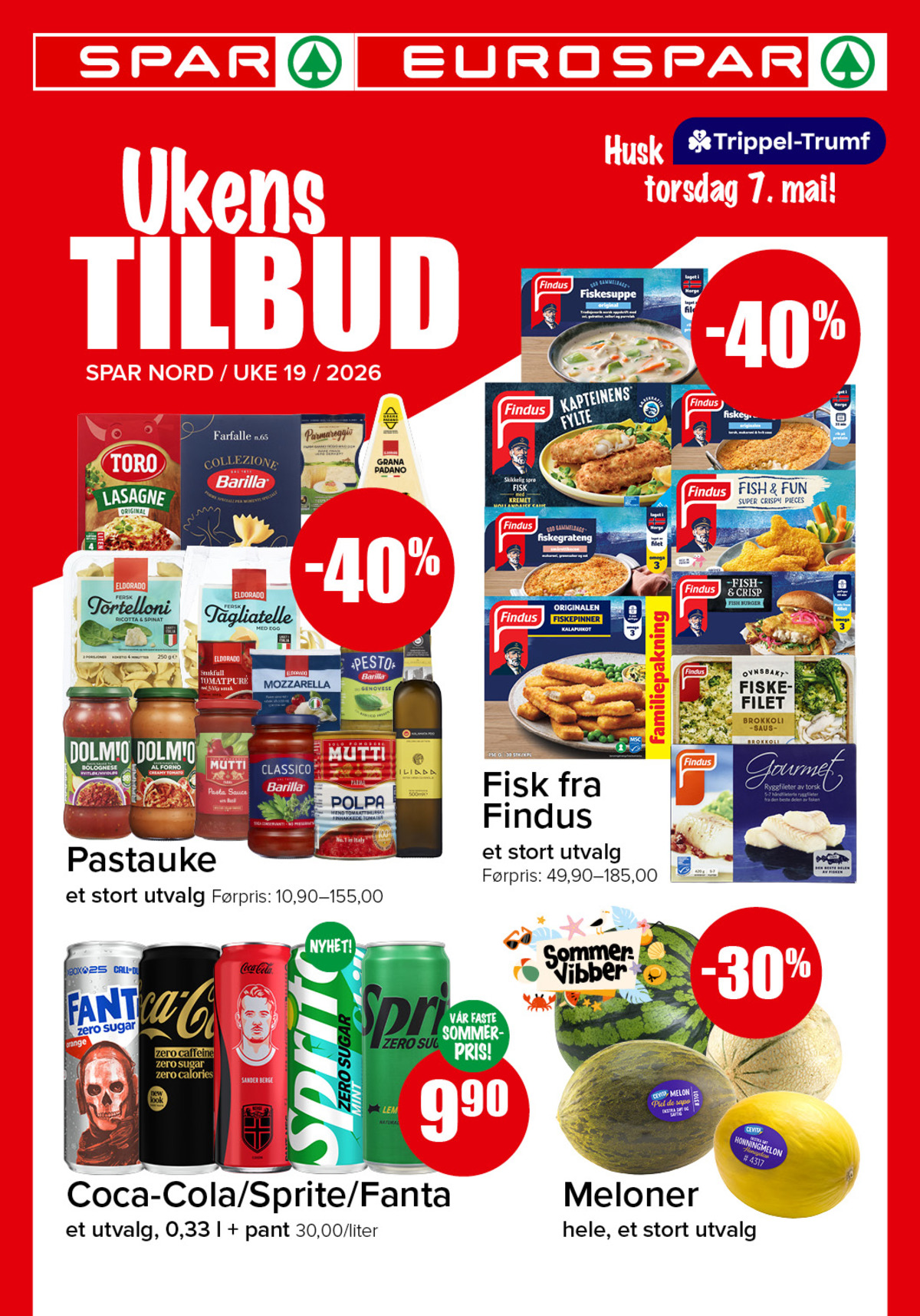 Se Spar - Eurospar kundeavis for uke 19 på Tilbudsuken.no. Se gode tilbud på mange varer, f.eks. lasagne original toro eller skikkelig sprø fisk med ost, brokkoli & gulrot kapteinens fylte. Les kundeavisen her! Side 1