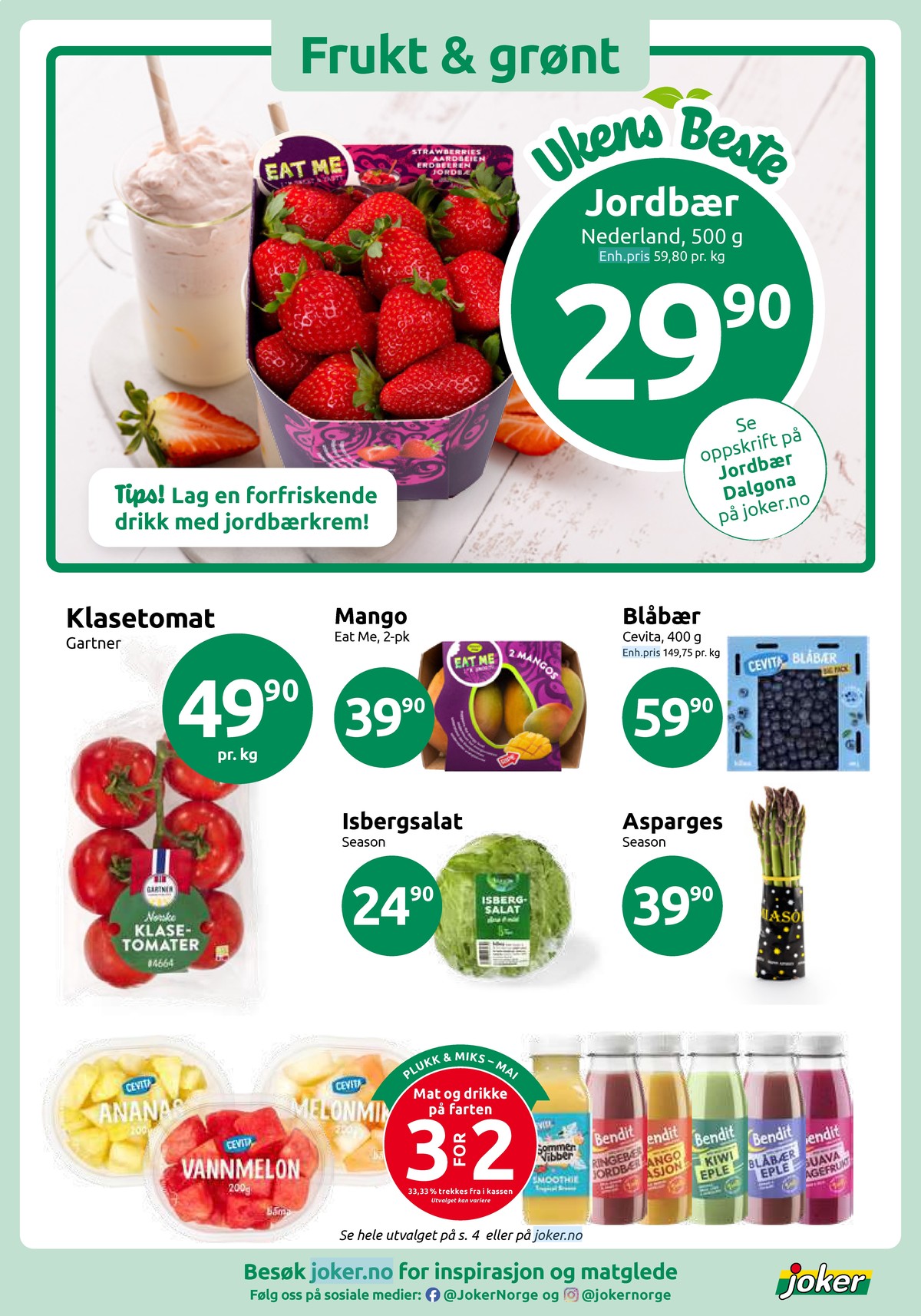 Se Joker kundeavis for uge 19 på Tilbudsuken.no. Se gode tilbud på mange varer. Les kundeavisen her! Side 3