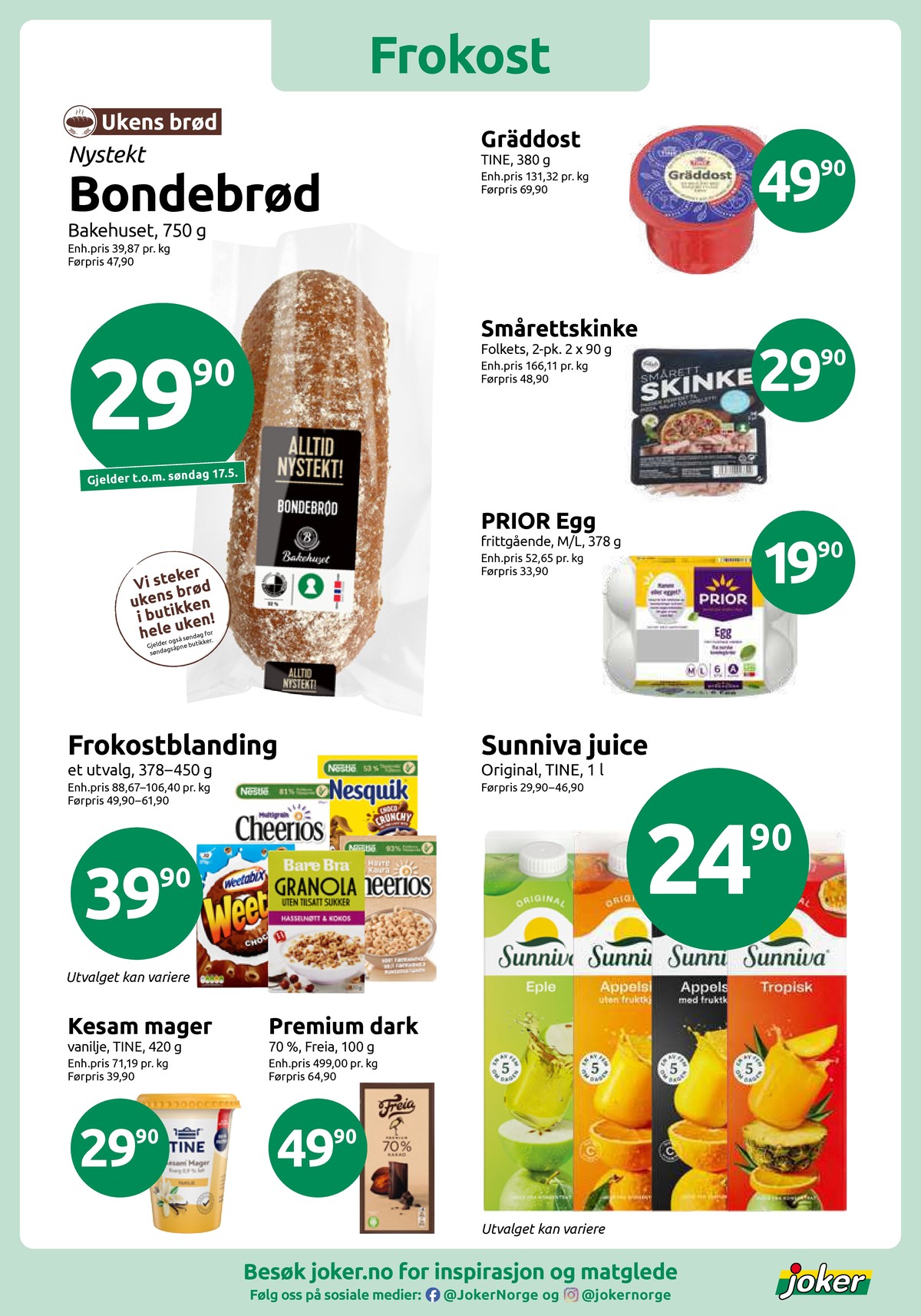 Se Joker kundeavis for uge 19 på Tilbudsuken.no. Se gode tilbud på mange varer. Les kundeavisen her! Side 5