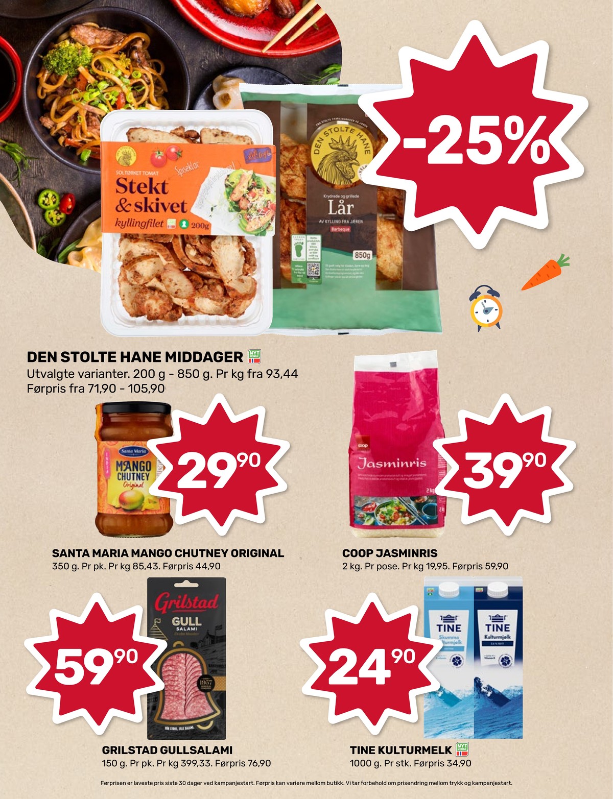 Se Coop Marked kundeavis for uke 2 på Tilbudsuken.no. Se gode tilbud på mange varer, f.eks. kyllinglår den stolte hane eller mango chutney santa maria. Les kundeavisen her! Side 2