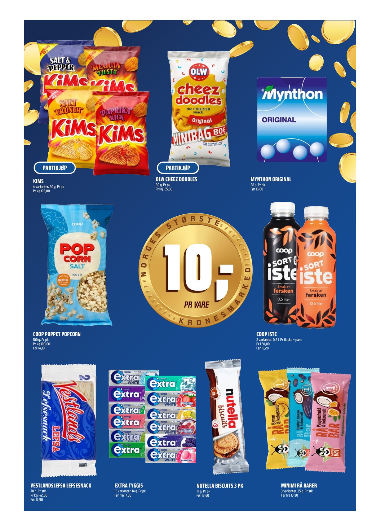 Se Coop Obs kundeavis for uke 2 på Tilbudsuken.no. Se gode tilbud på mange varer, f.eks. salt & pepper chips kims eller cheez doodles olw. Les kundeavisen her! Side 10