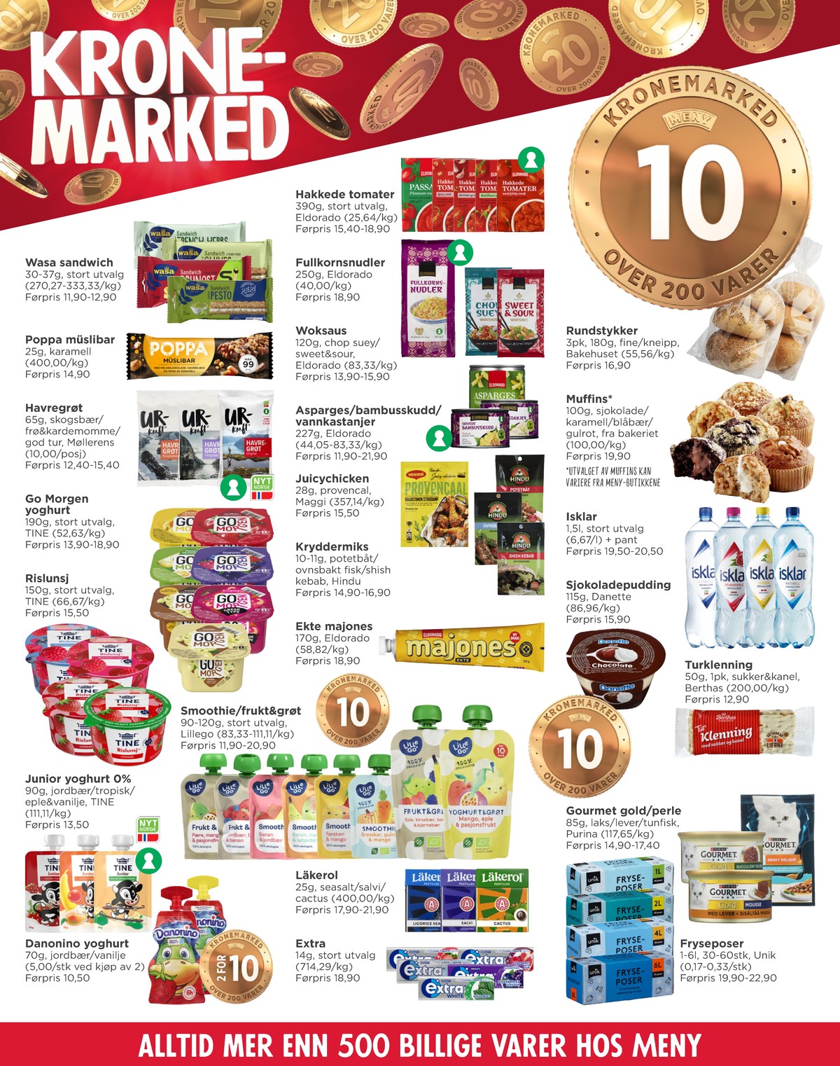 Se Meny kundeavis for uke 2 på Tilbudsuken.no. Se gode tilbud på mange varer, f.eks. tyggegummi extra eller pastiller läkerol. Les kundeavisen her! Side 2