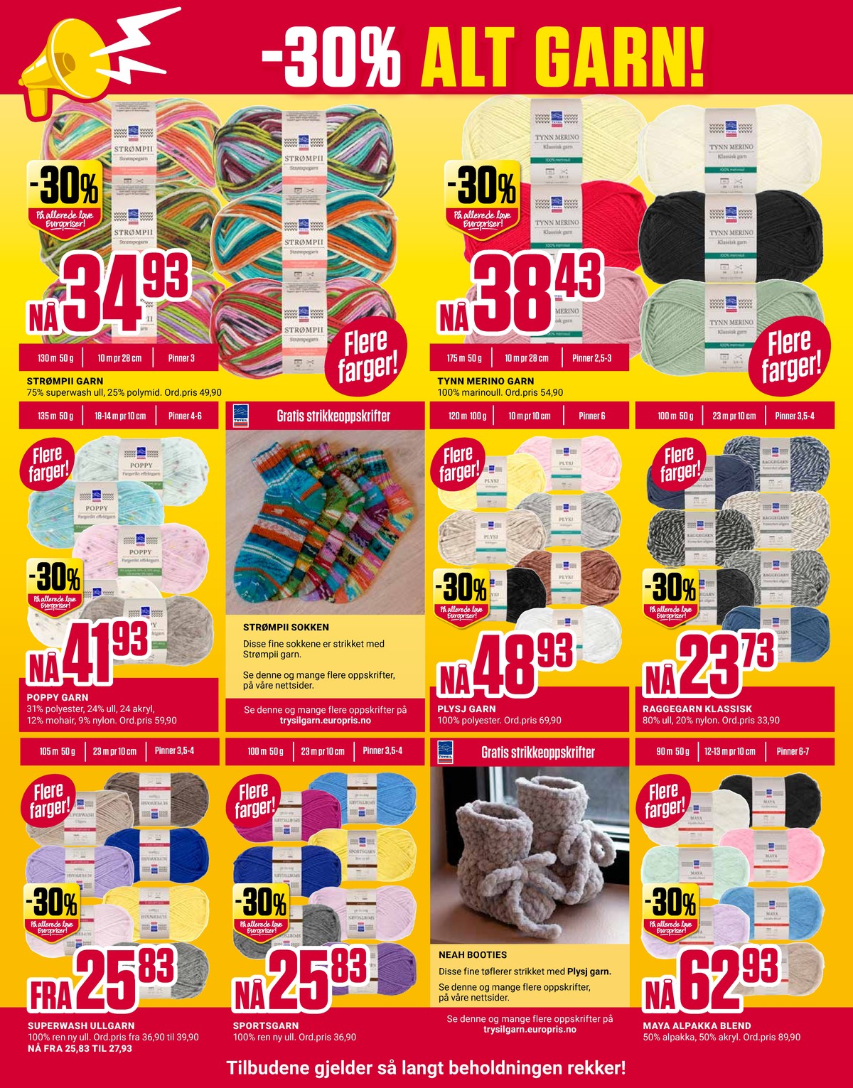 Se Europris kundeavis for uke 2 på Tilbudsuken.no. Se gode tilbud på mange varer, f.eks. garn trysil eller garn trysil. Les kundeavisen her! Side 8