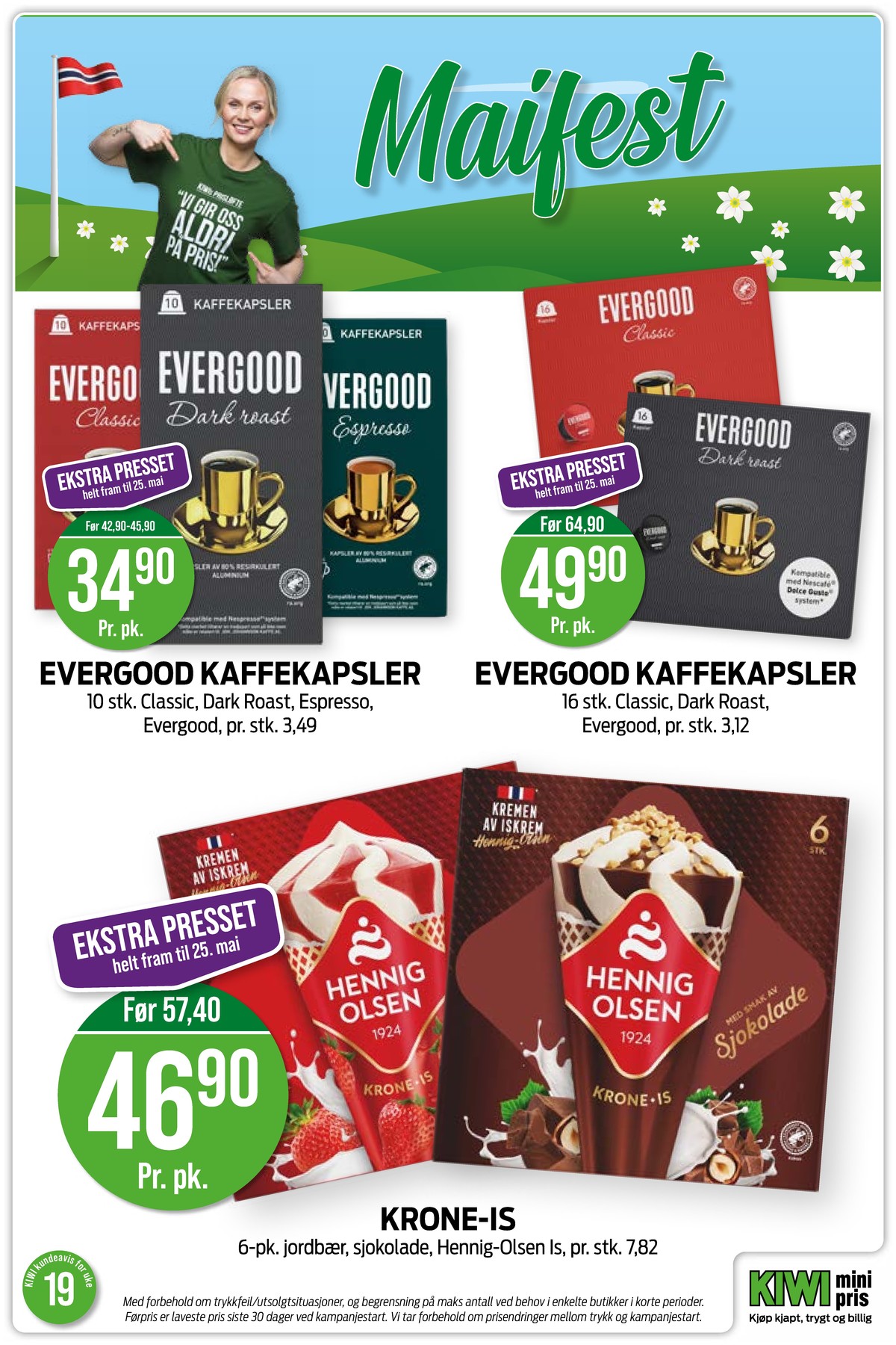 Se Kiwi kundeavis for uke 20 på Tilbudsuken.no. Se gode tilbud på mange varer, f.eks. kaffekapsler classic eller kaffekapsler dark roast. Les kundeavisen her! Side 9