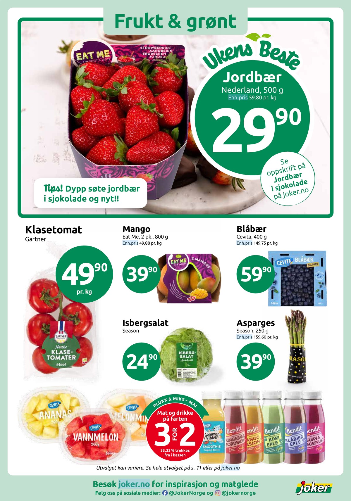 Se Joker kundeavis for uge 20 på Tilbudsuken.no. Se gode tilbud på mange varer. Les kundeavisen her! Side 4