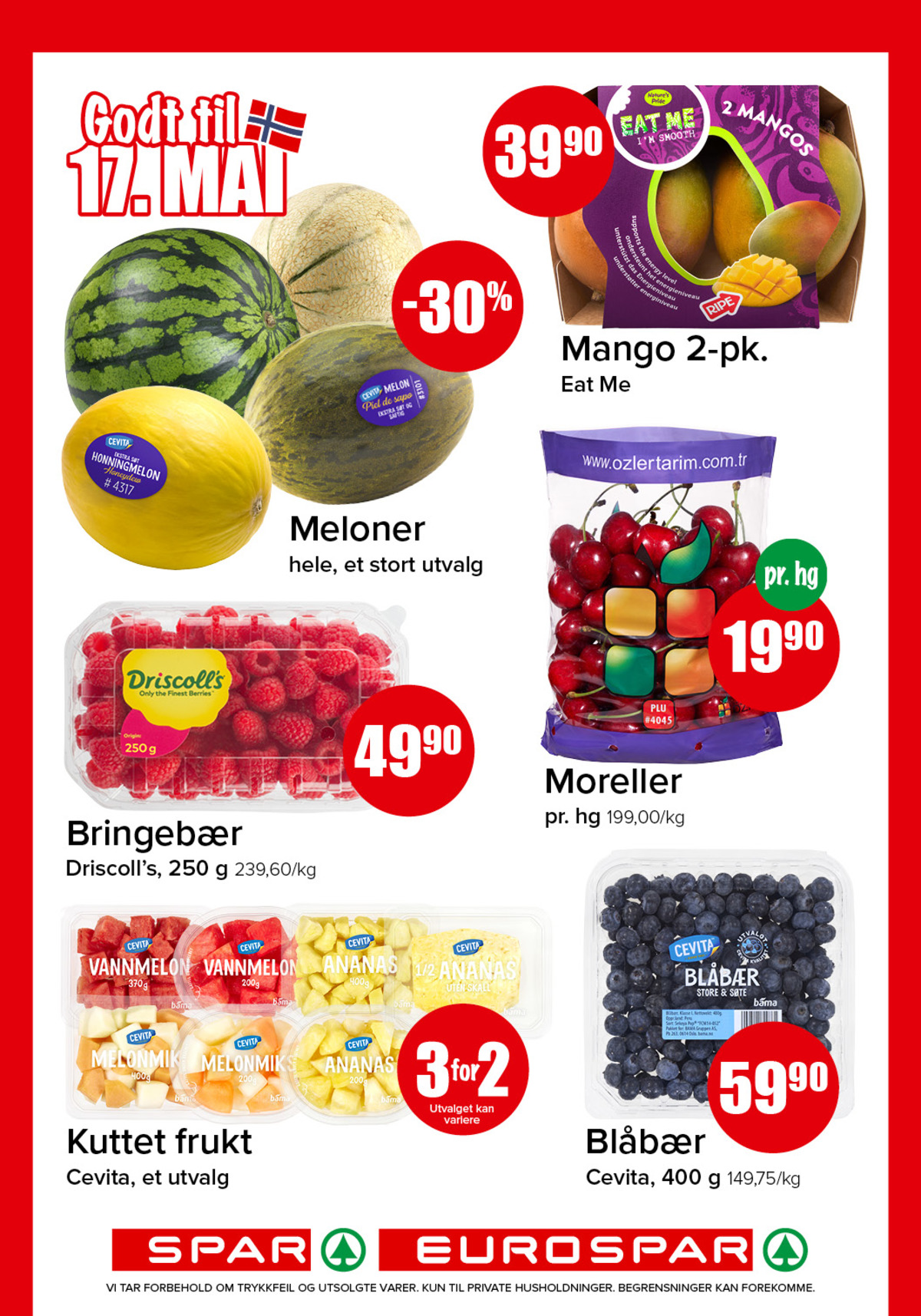 Se Spar - Eurospar kundeavis for uke 20 på Tilbudsuken.no. Se gode tilbud på mange varer, f.eks. honningmelon ukjent eller piel de sapo melon ukjent. Les kundeavisen her! Side 4