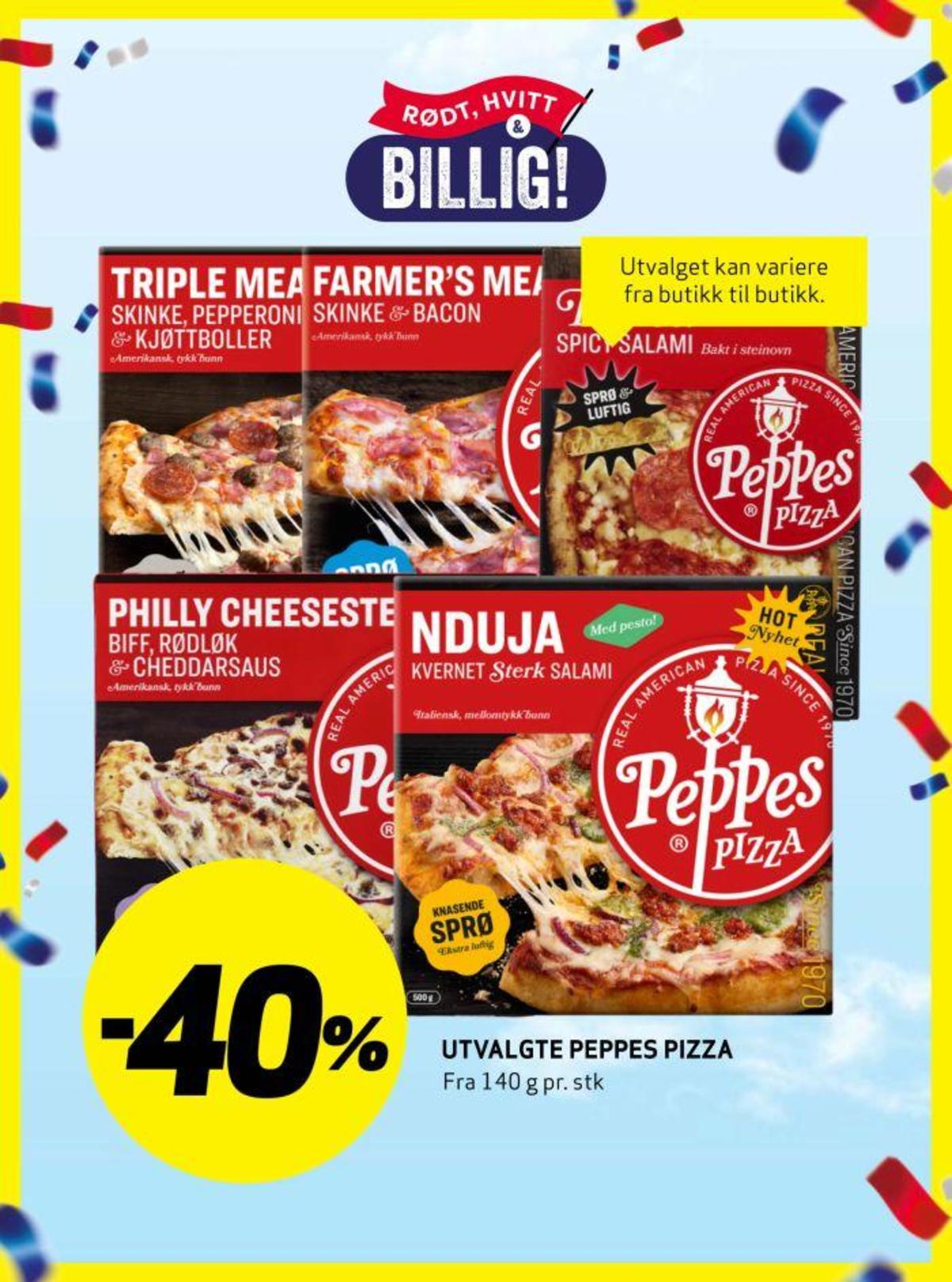 Se Bunnpris kundeavis for uke 20 på Tilbudsuken.no. Se gode tilbud på mange varer, f.eks. triple meat pizza peppes pizza eller farmers meat pizza peppes pizza. Les kundeavisen her! Side 11