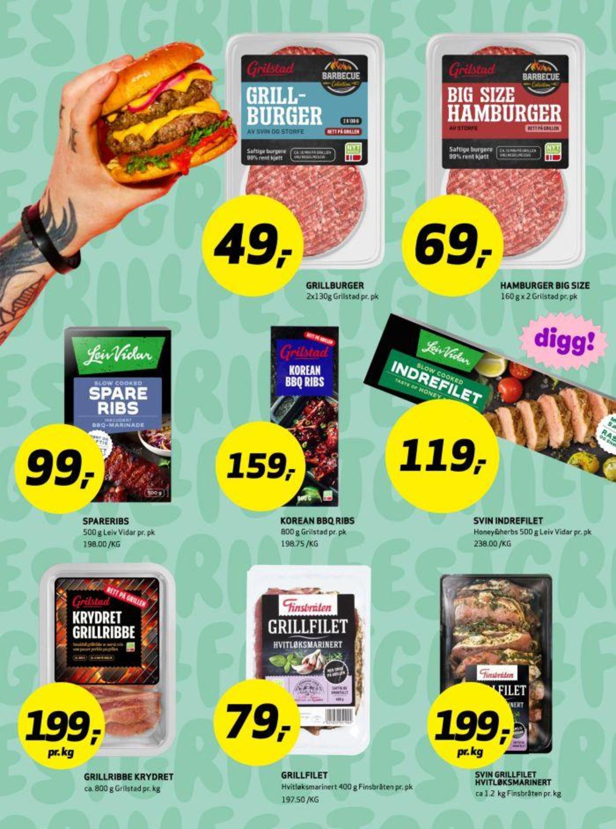 Se Bunnpris kundeavis for uke 20 på Tilbudsuken.no. Se gode tilbud på mange varer, f.eks. hakkebiff grilstad eller hamburger grilstad. Les kundeavisen her! Side 7