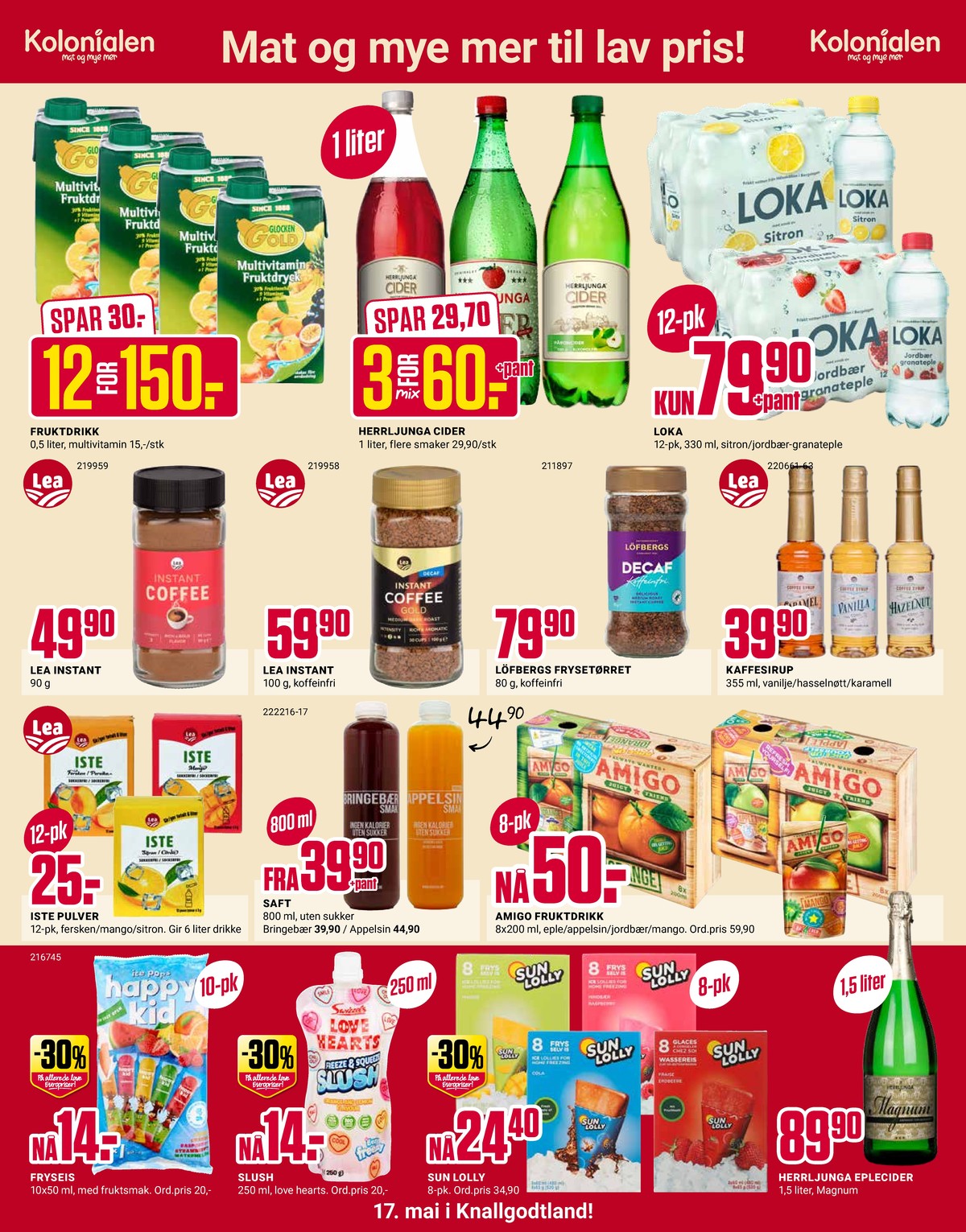 Se Europris kundeavis for uke 20 på Tilbudsuken.no. Se gode tilbud på mange varer, f.eks. multivitaminjuice glocken gold eller cider herrljunga. Les kundeavisen her! Side 3