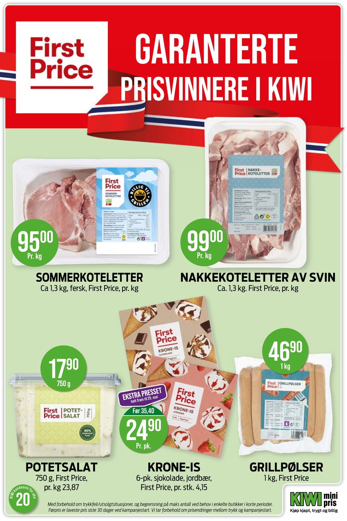 Se Kiwi kundeavis for uke 20 på Tilbudsuken.no. Se gode tilbud på mange varer, f.eks. koteletter first price eller nakkekoteletter first price. Les kundeavisen her! Side 15
