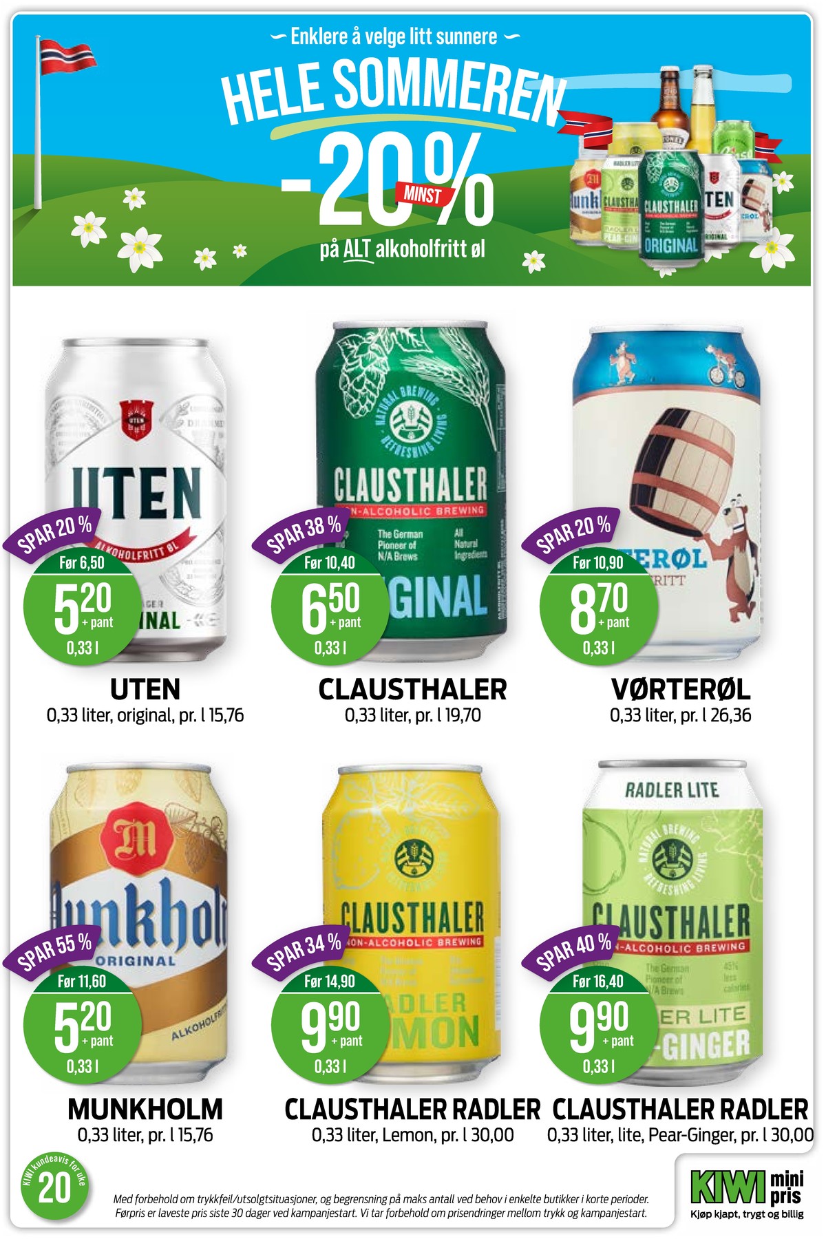 Se Kiwi kundeavis for uke 20 på Tilbudsuken.no. Se gode tilbud på mange varer, f.eks. Øl uten eller Øl clausthaler. Les kundeavisen her! Side 19