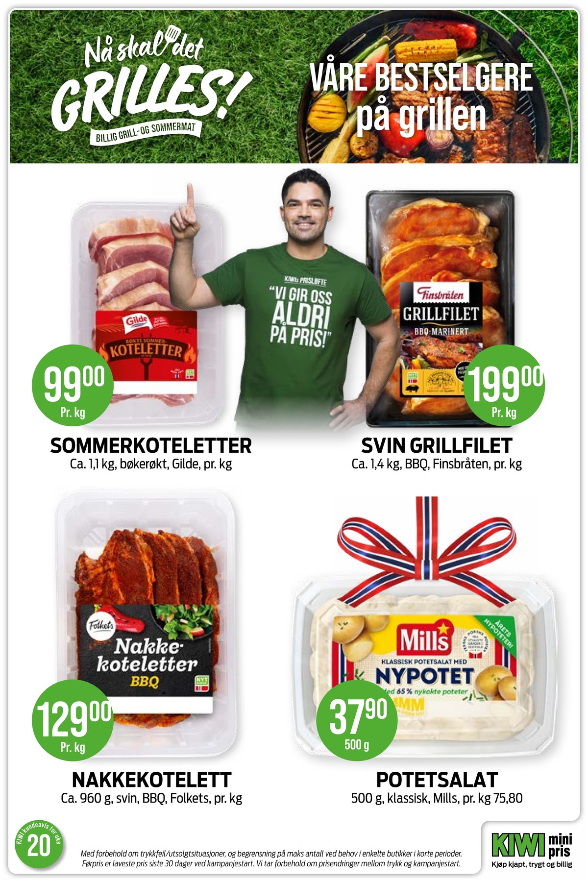 Se Kiwi kundeavis for uke 20 på Tilbudsuken.no. Se gode tilbud på mange varer, f.eks. koteletter gilde eller svinefilet finsbråten. Les kundeavisen her! Side 3