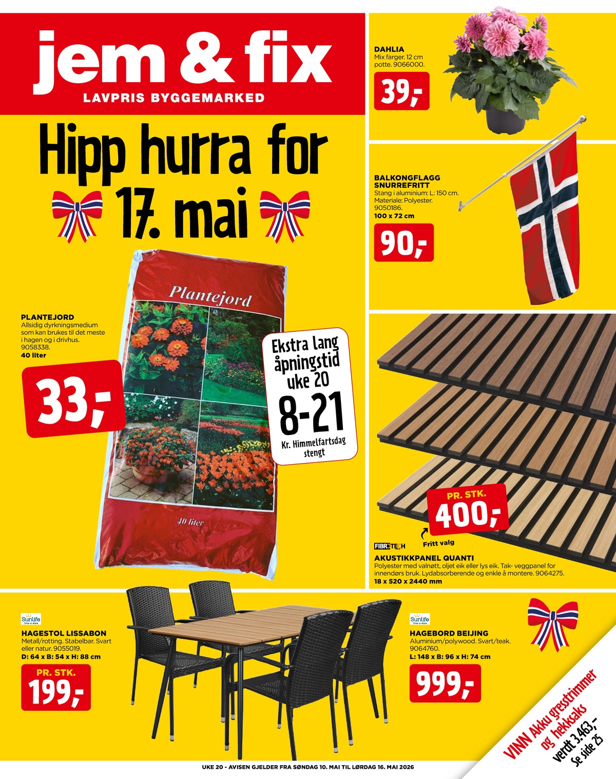 Se Jem & Fix kundeavis for uge 20 på Tilbudsuken.no. Se gode tilbud på mange varer. Les kundeavisen her! Side 1
