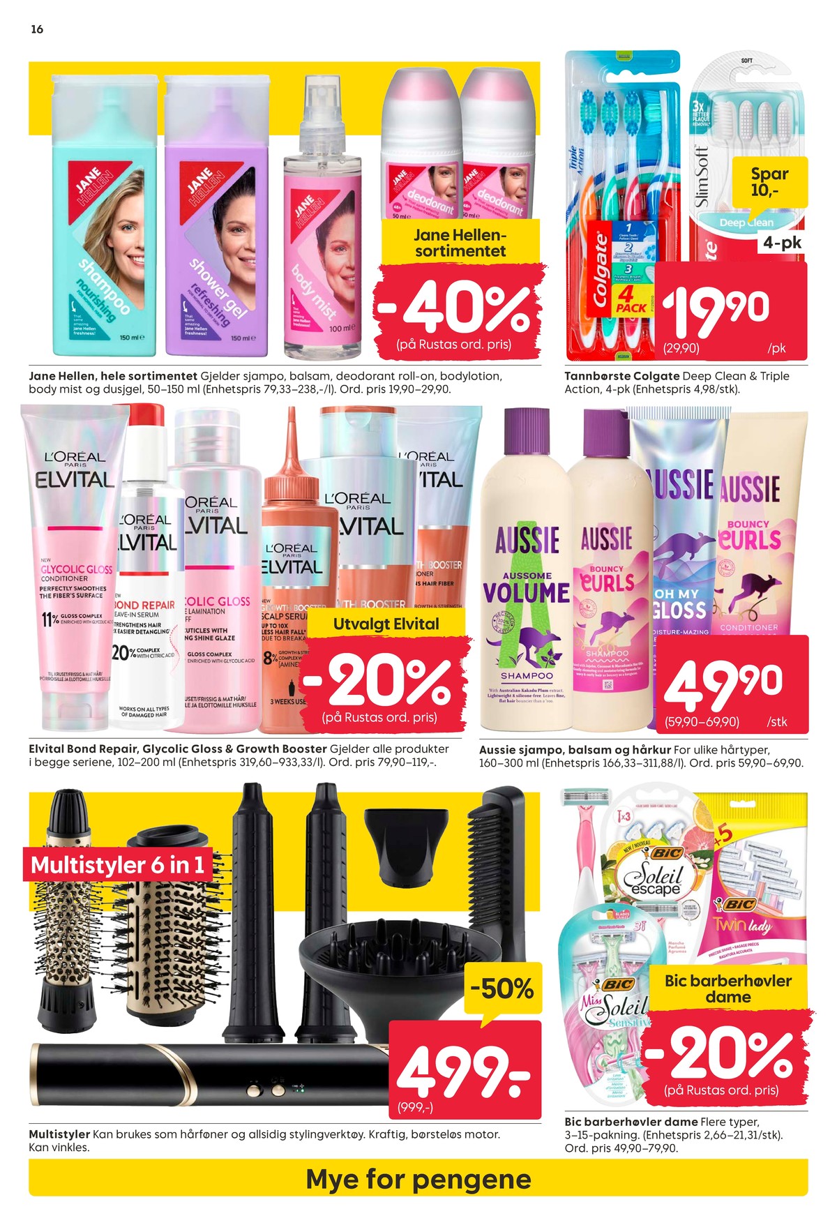 Se Rusta kundeavis for uke 21 på Tilbudsuken.no. Se gode tilbud på mange varer, f.eks. balsam aussie eller shampoo aussie. Les kundeavisen her! Side 16