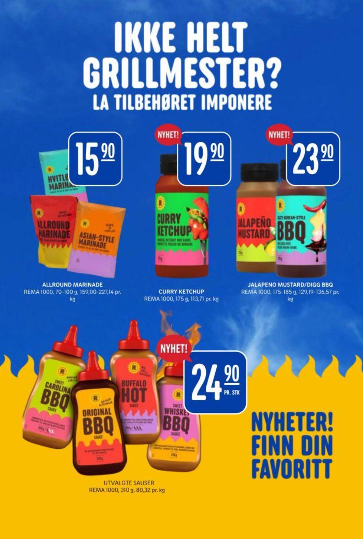 Se Rema 1000 kundeavis for uke 21 på Tilbudsuken.no. Se gode tilbud på mange varer, f.eks. hvitløkmarinade rema 1000 eller allround marinade rema 1000. Les kundeavisen her! Side 14