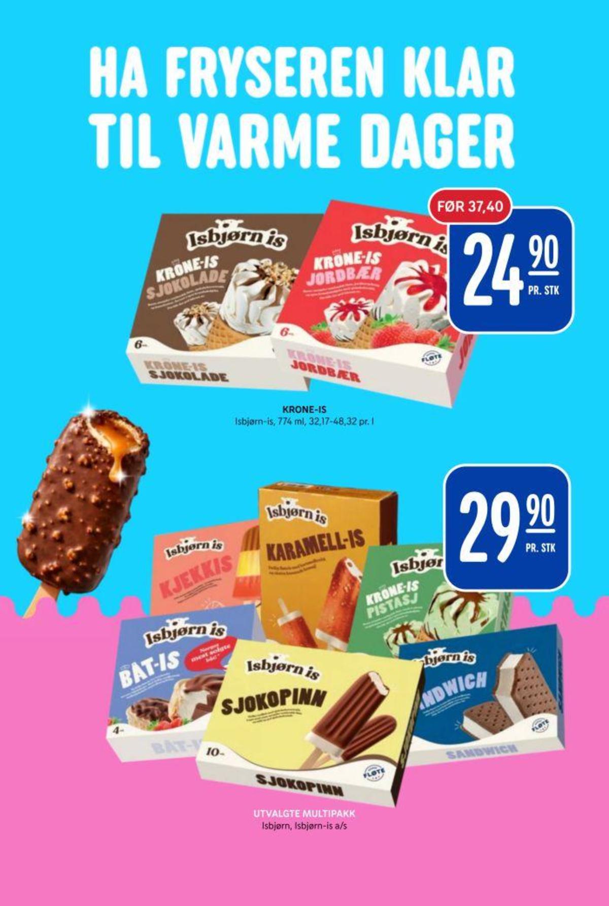 Se Rema 1000 kundeavis for uke 21 på Tilbudsuken.no. Se gode tilbud på mange varer, f.eks. isvafler sjokolade krone is eller isvafler jordbær krone is. Les kundeavisen her! Side 26
