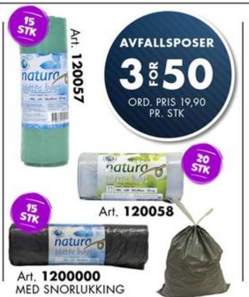 Natura, Avfallsposer