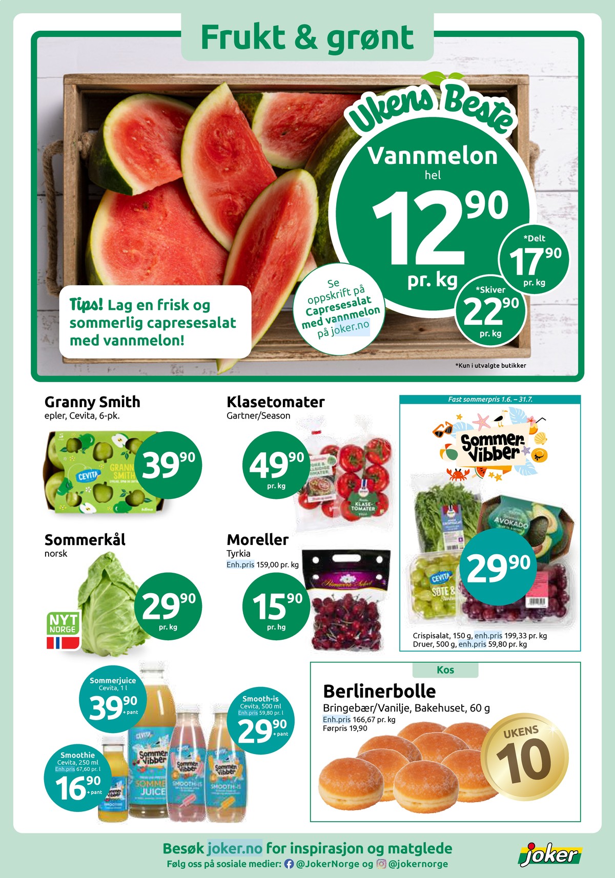 Se Joker kundeavis for uke 23 på Tilbudsuken.no. Se gode tilbud på mange varer, f.eks. vannmelon bama eller vannmelon bama. Les kundeavisen her! Side 2