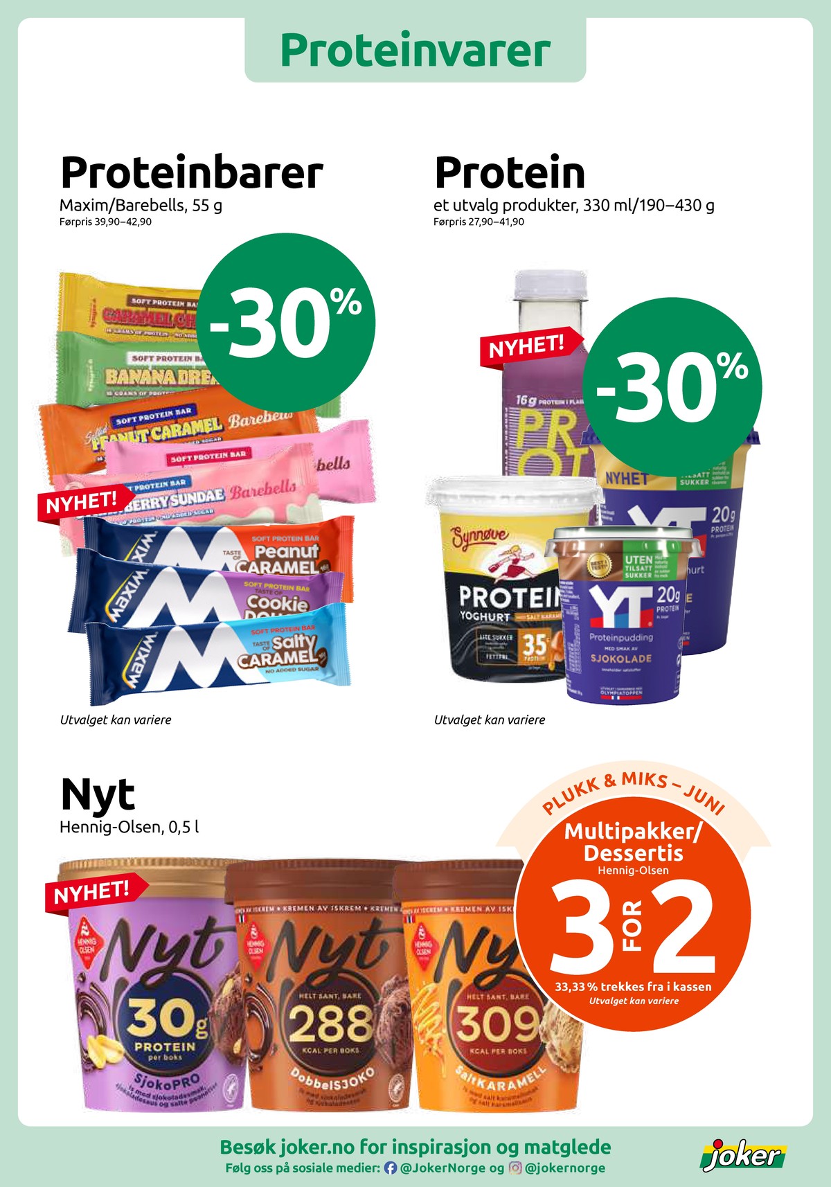 Se Joker kundeavis for uke 23 på Tilbudsuken.no. Se gode tilbud på mange varer, f.eks. proteinbar maxim eller proteinbar barebells. Les kundeavisen her! Side 8