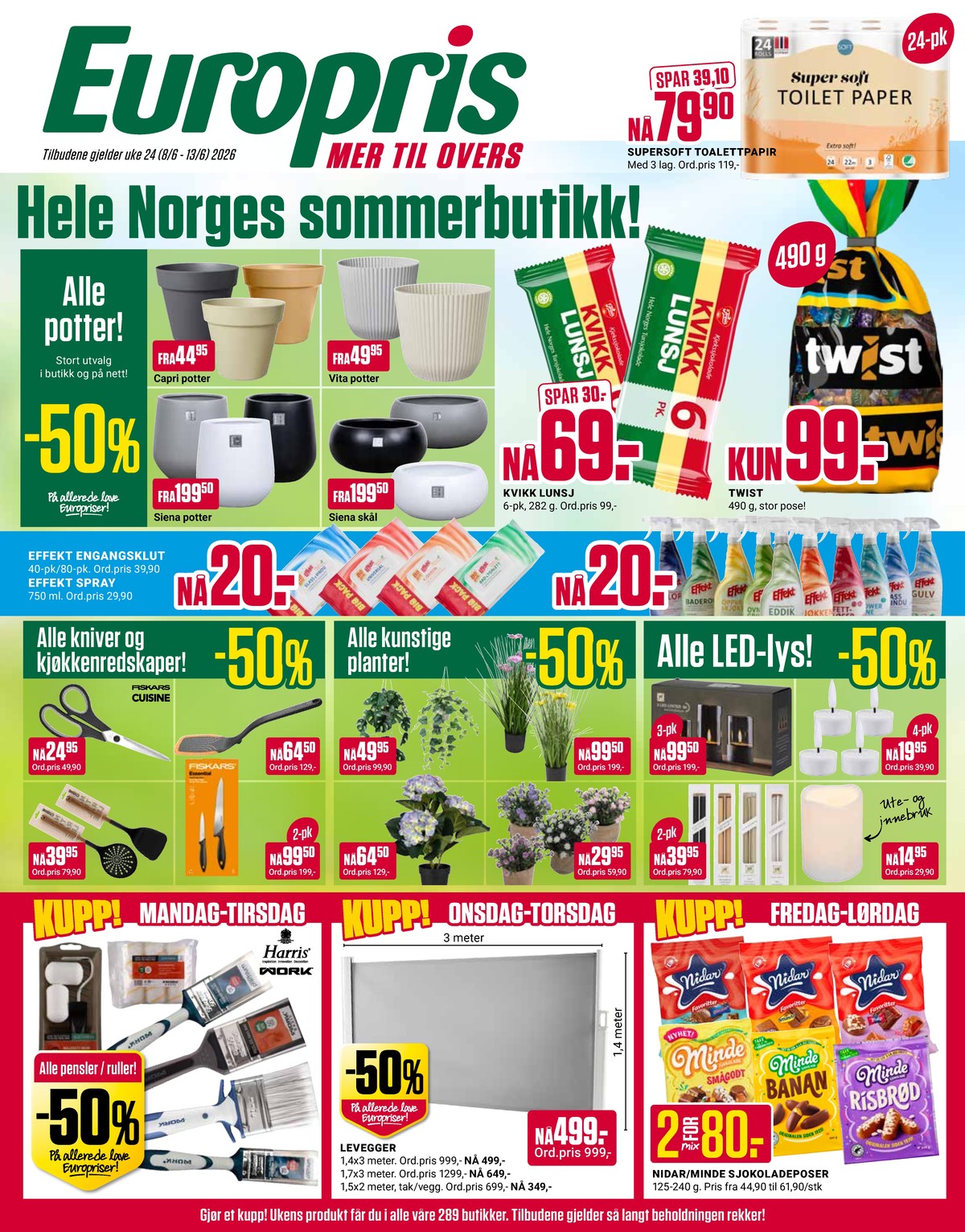 Se Europris kundeavis for uge 24 på Tilbudsuken.no. Se gode tilbud på mange varer. Les kundeavisen her! Side 1